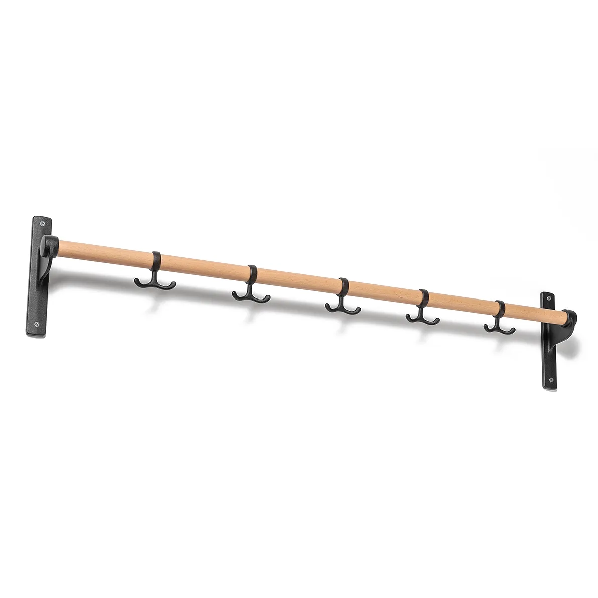 Listón de ganchos Nostalgi 100 cm, roble, negro Essem Design