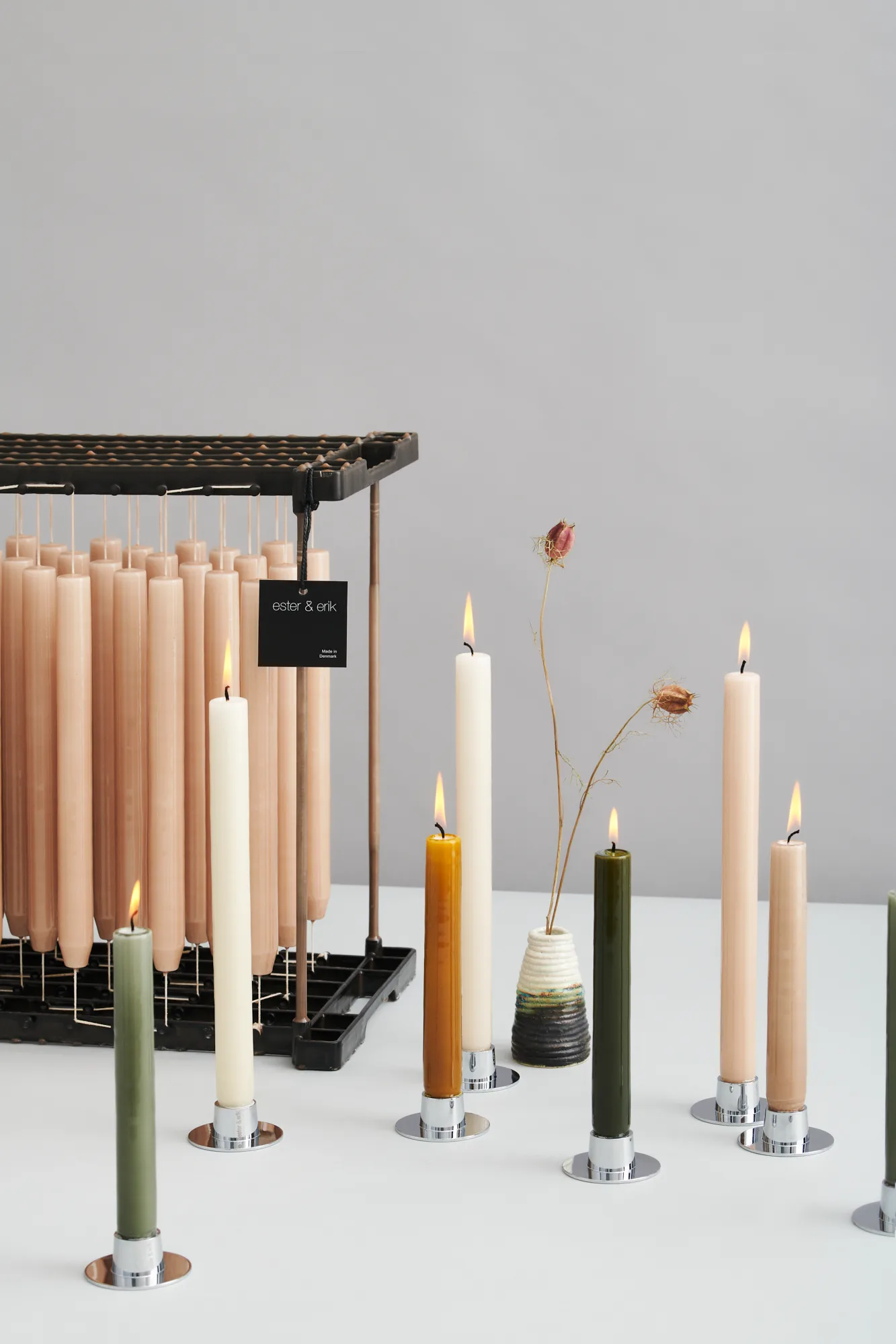 2 Candelabros ester & erik brillante, acero inoxidable ester & erik