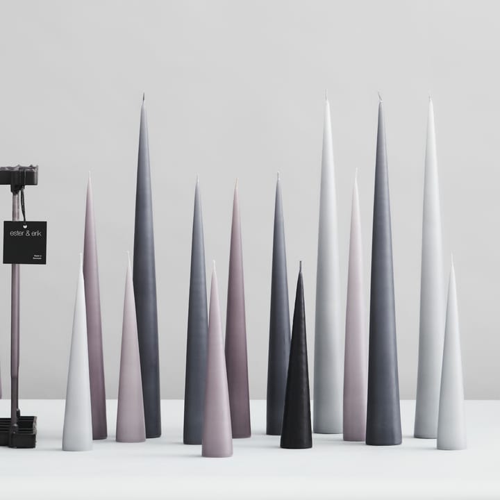 2 Velas ester & erik 37 cm mate, Raw black 75 ester & erik