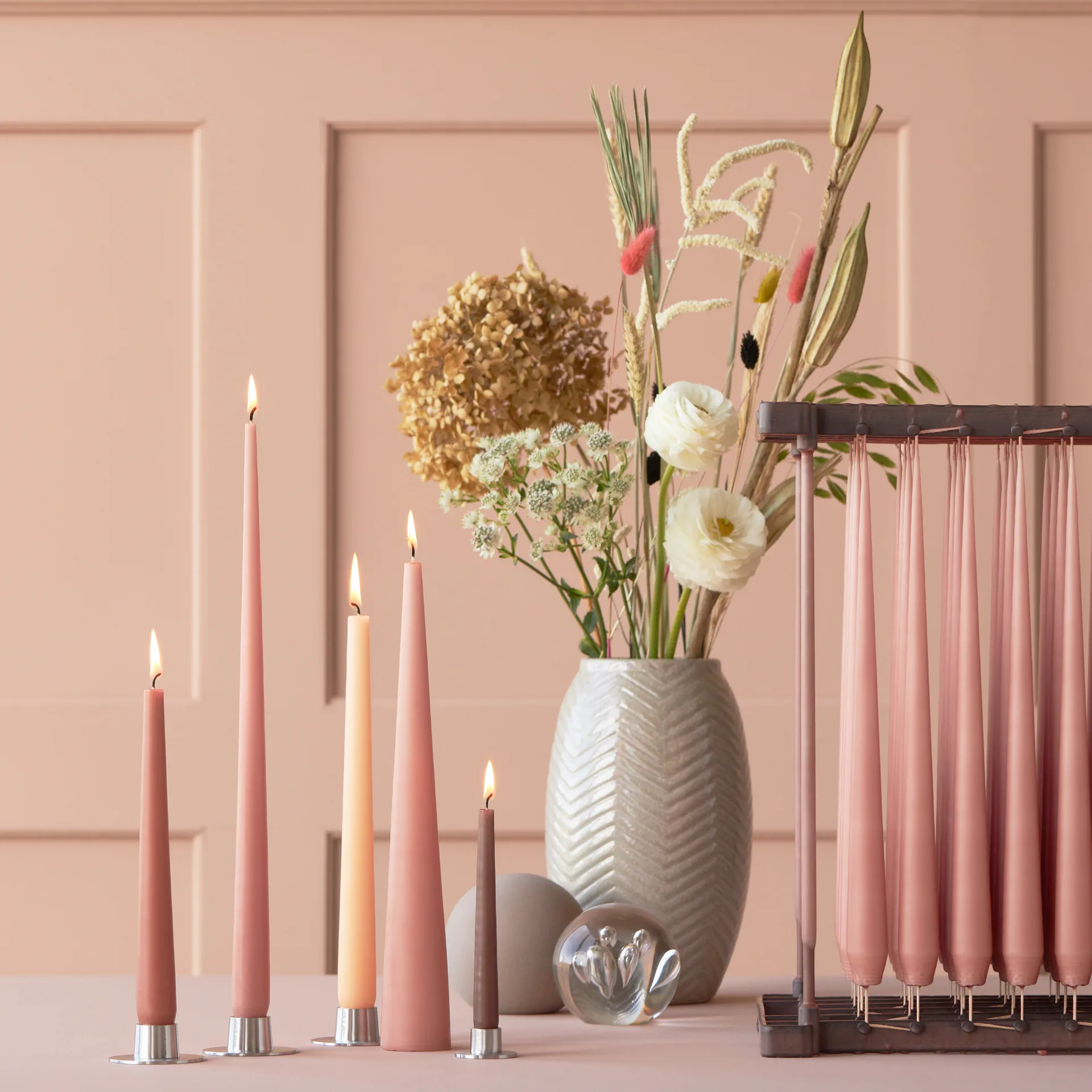 2 Velas ester & erik 37 cm mate, Rosy caramel 20 ester & erik