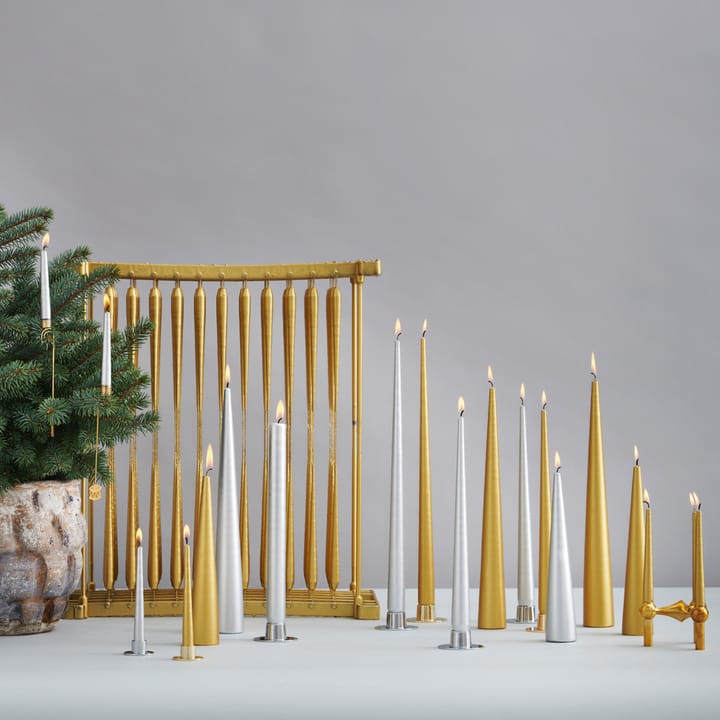 4 Velas ester & erik 32 cm metalico, Gold ester & erik