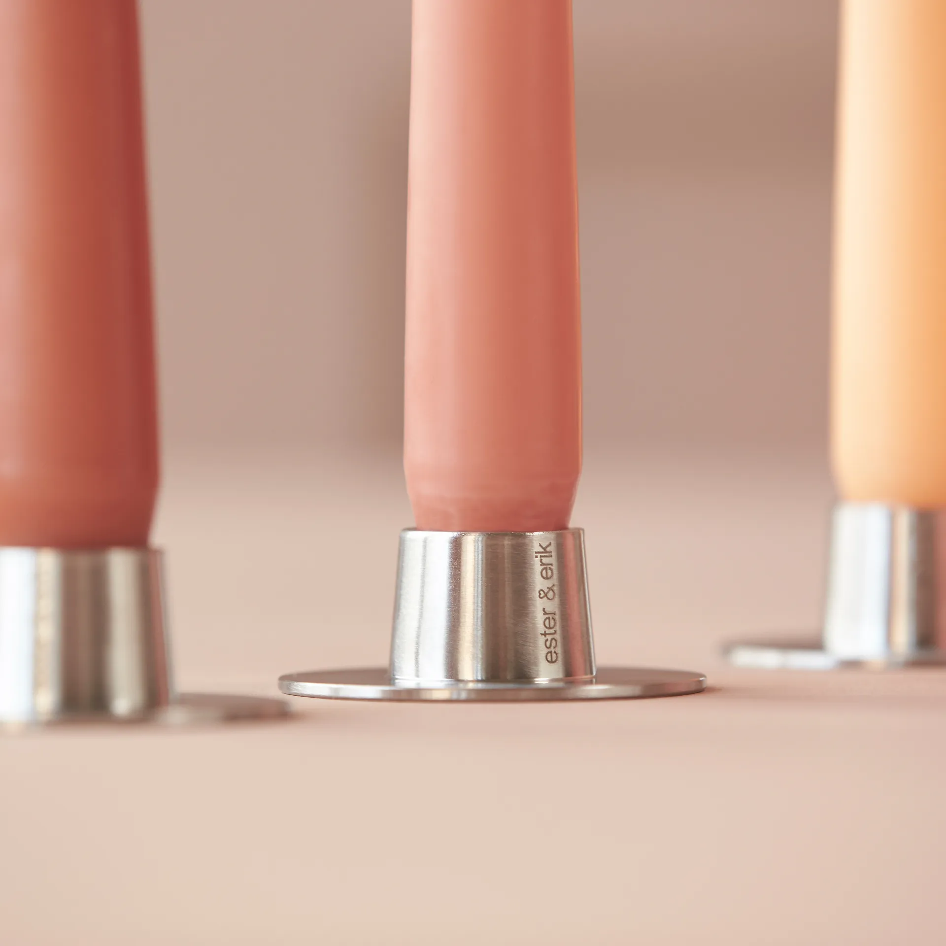 ester & erik 2 Candelabros mate, Mate plata ester & erik