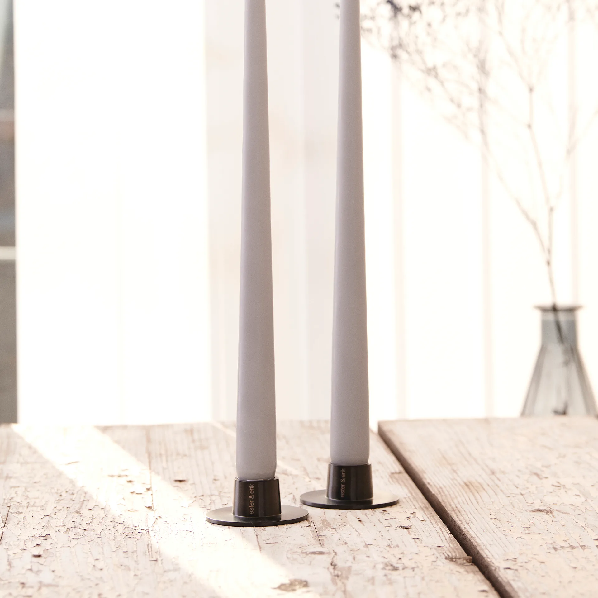 ester & erik 2 Candelabros mate, Negro ester & erik