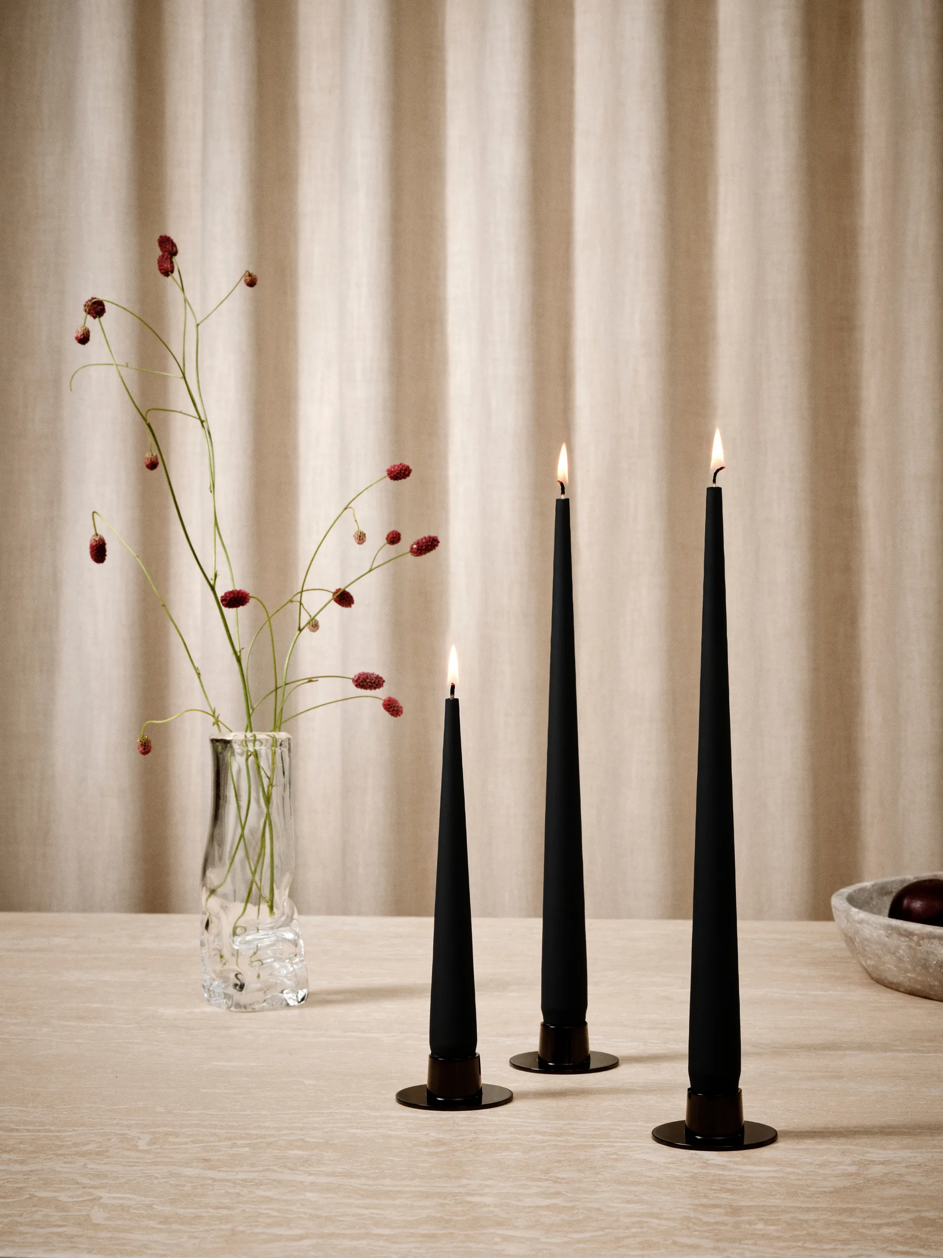ester & erik 4 Velas mate, Velvet matt black 95, 32 cm ester & erik