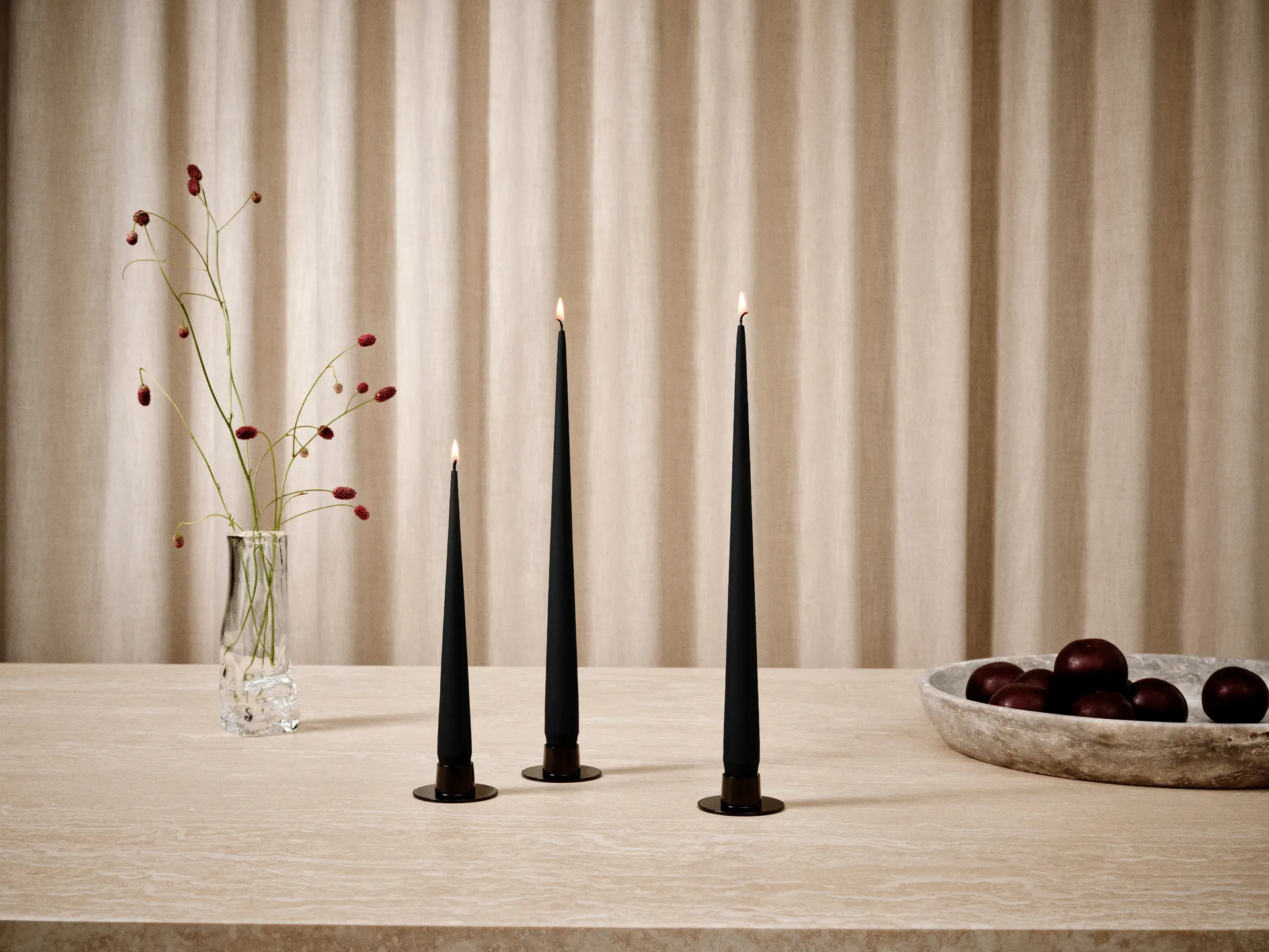 ester & erik 4 Velas mate, Velvet matt black 95, 42 cm ester & erik