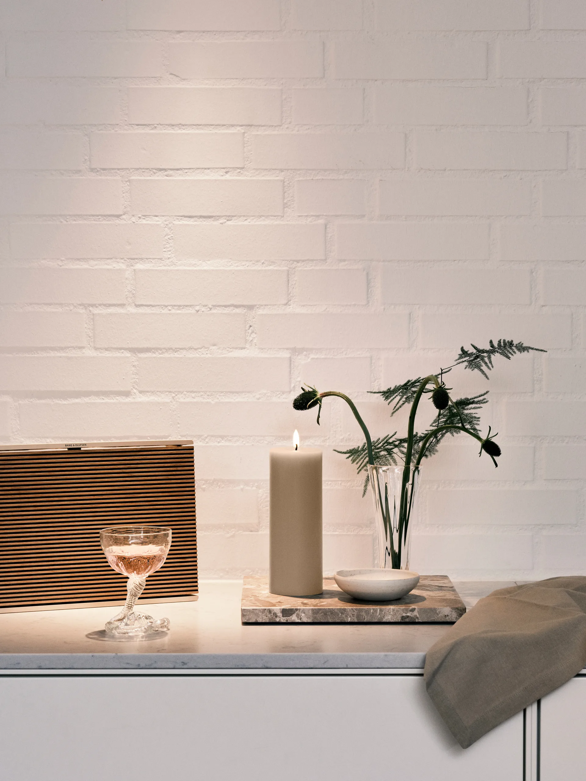 Vela LED ester & erik, 22 Linen Grey, 20 cm ester & erik