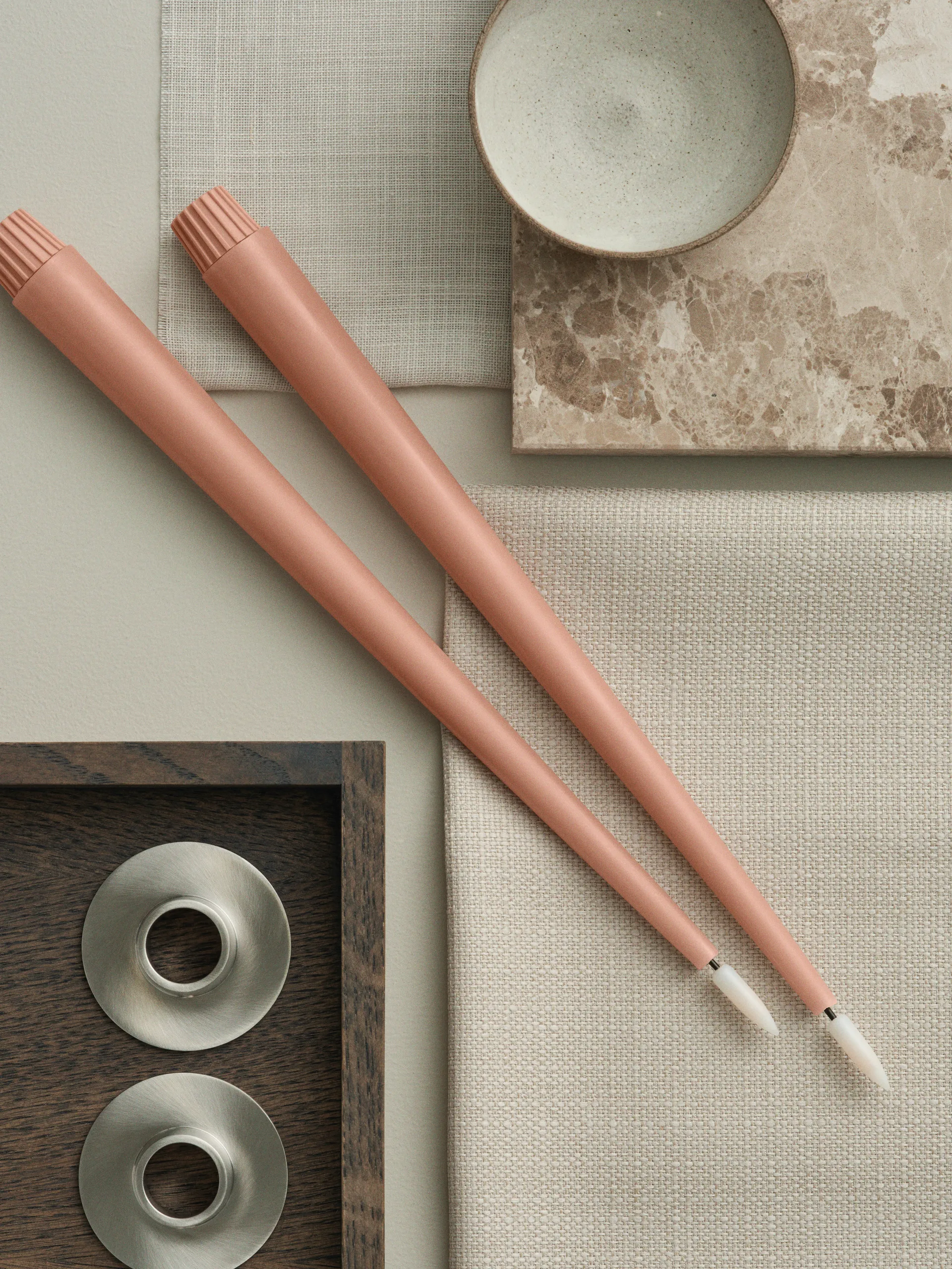 Velas LED ester & erik, 2-pack, 20 Rosy caramel , 30 cm ester & erik