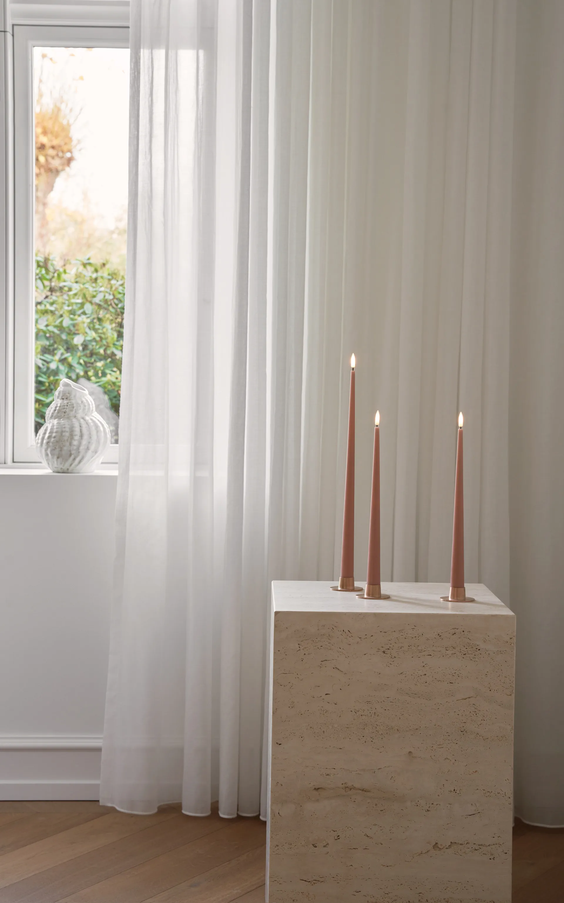 Velas LED ester & erik, 2-pack, 20 Rosy caramel, 40 cm ester & erik