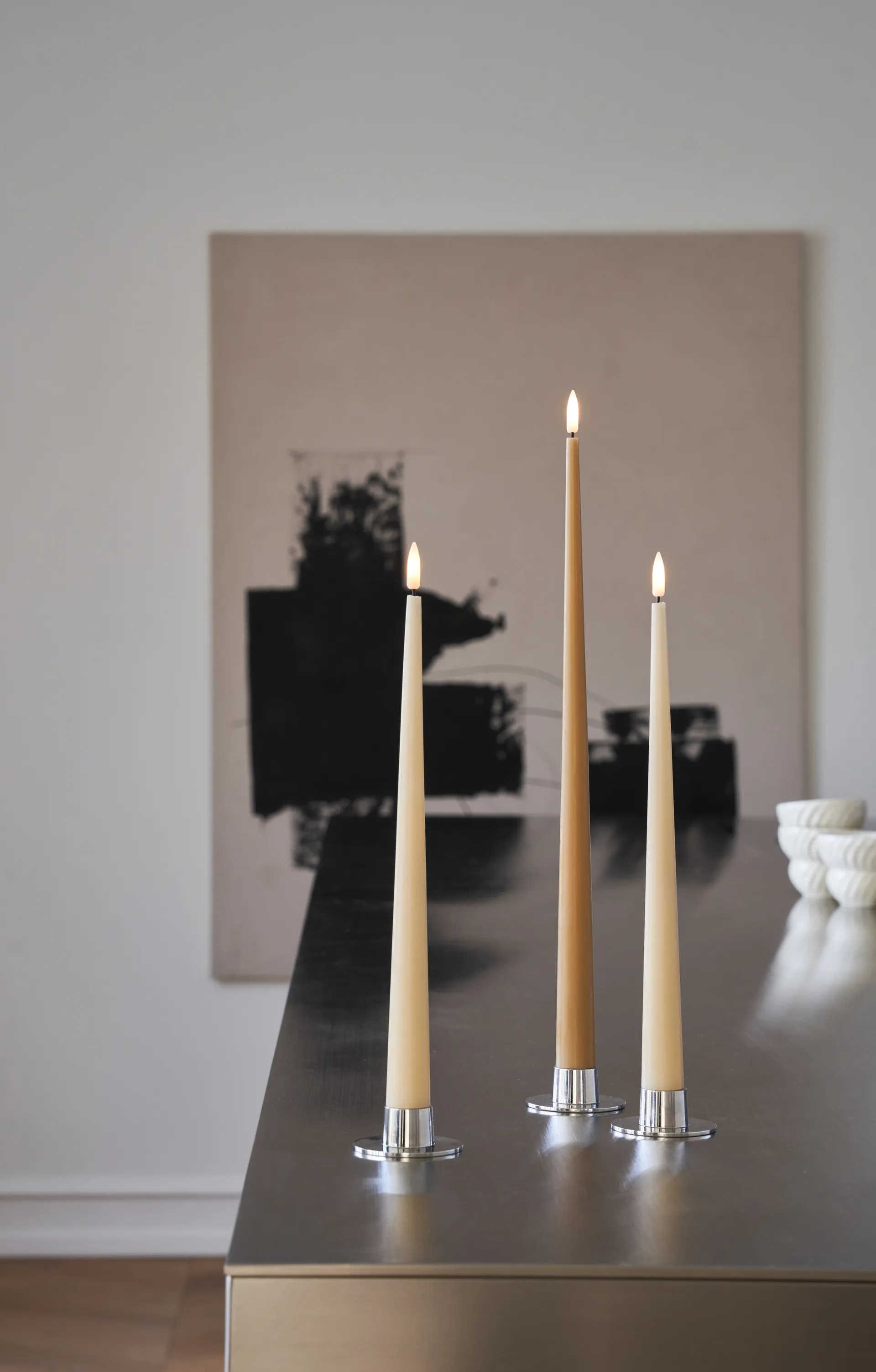 Velas LED ester & erik, 2-pack, 27 Almond butter, 40 cm ester & erik