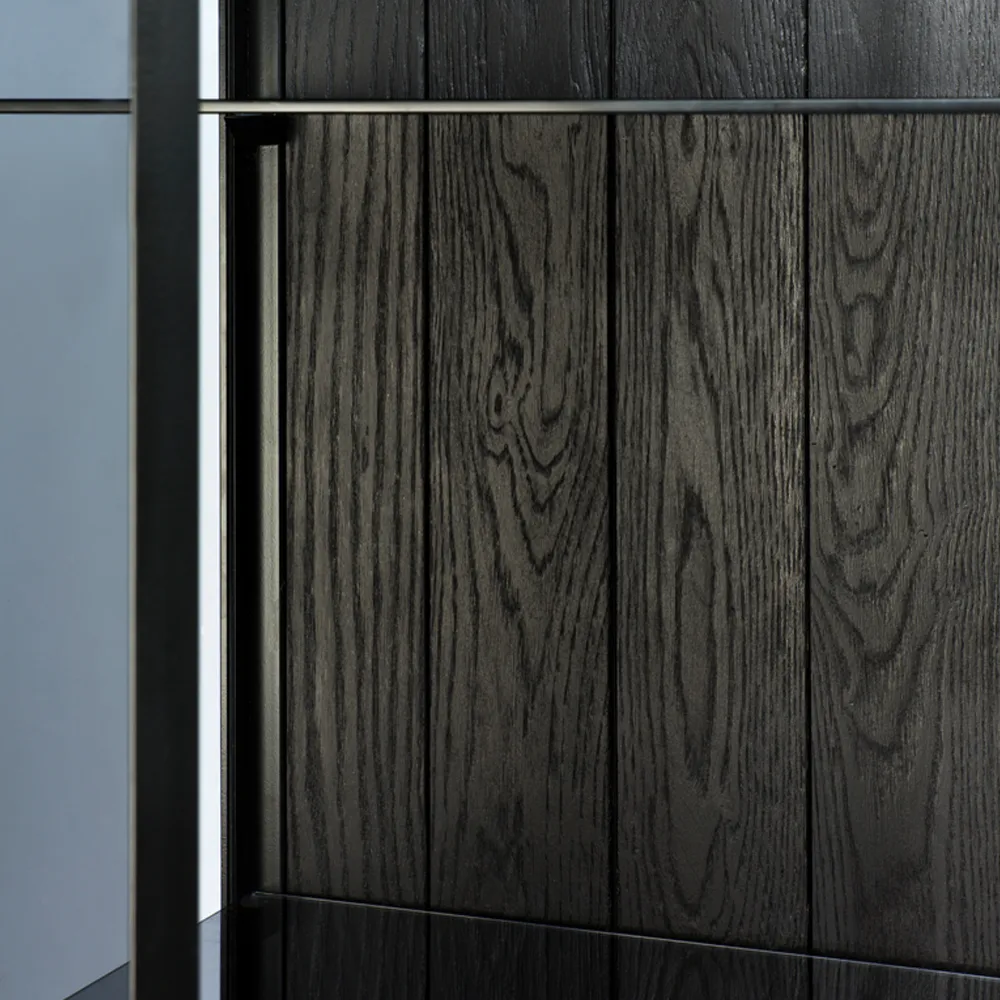 Aparador Anders, Negro 2 puertas de cristal metalizadas Ethnicraft