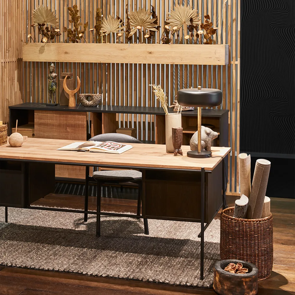 Aparador Oscar, Teca 2 puertas correderas 3 cajones Ethnicraft