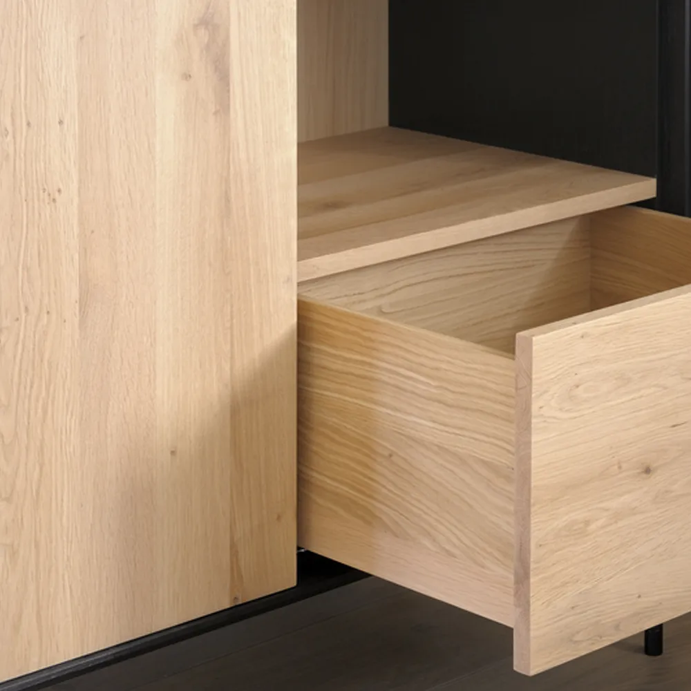 Armario Blackbird, Nogal negro-Patas metálicas negras Ethnicraft