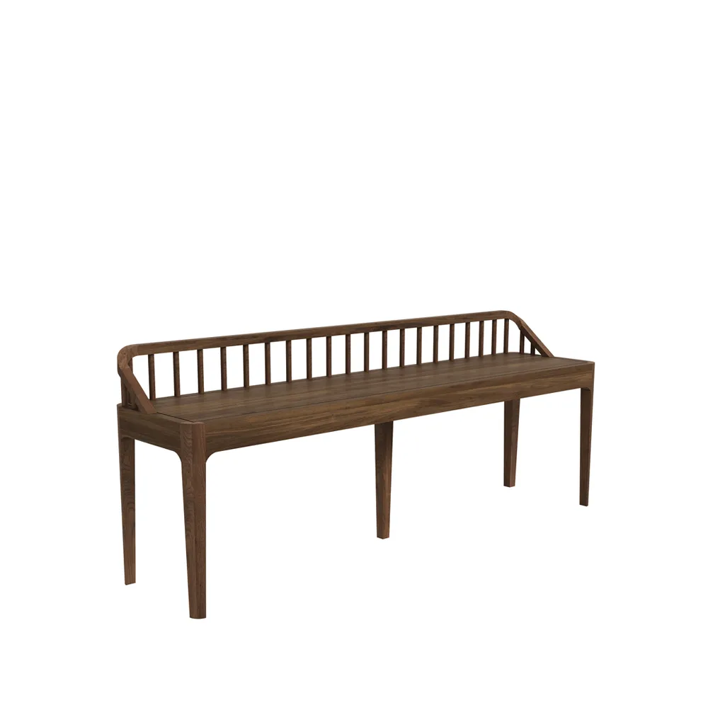Banco Spindle 60x150 cm, Walnud, respaldo Ethnicraft