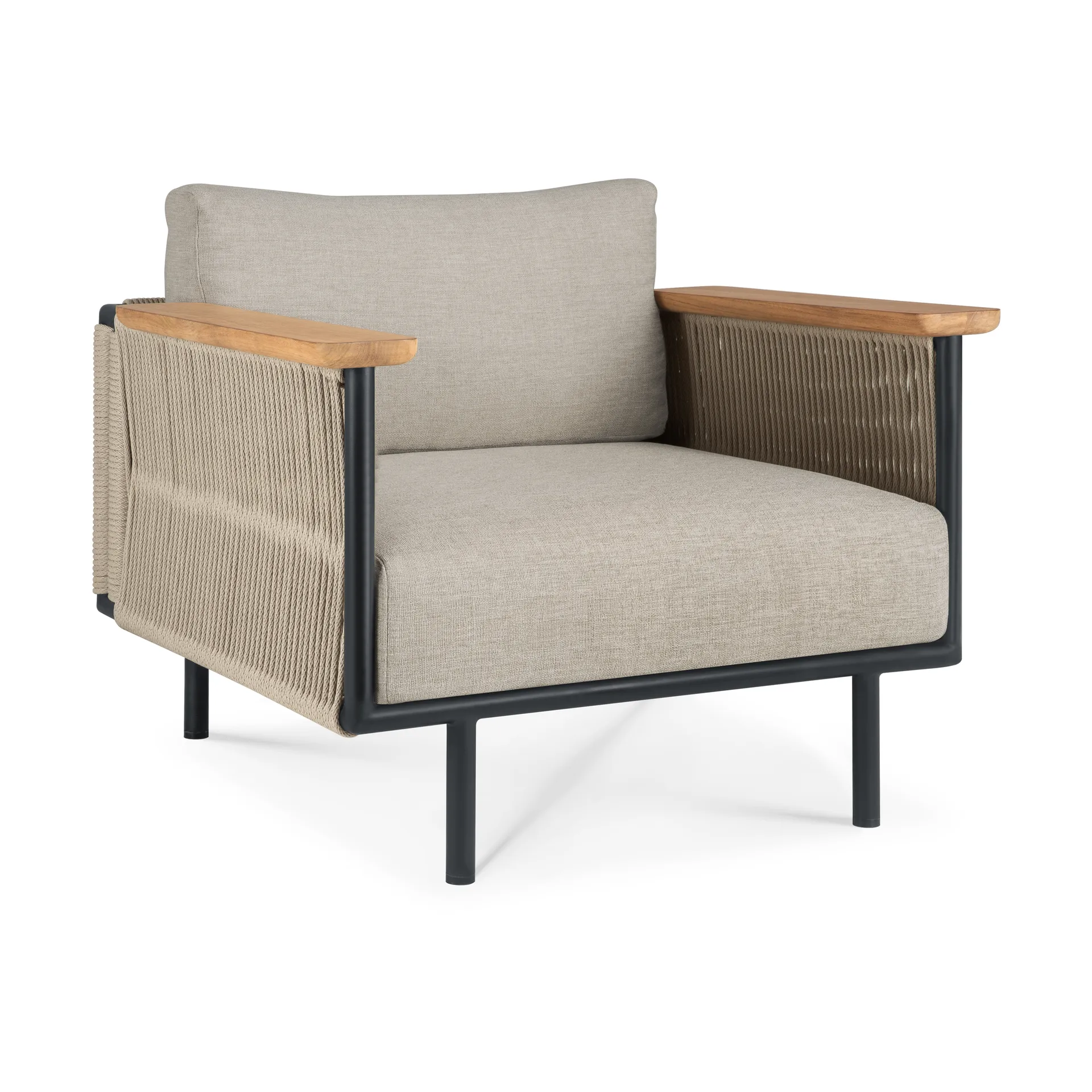 Butaca con cojín Corbey Outdoor, Aluminium black-Oyster Ethnicraft