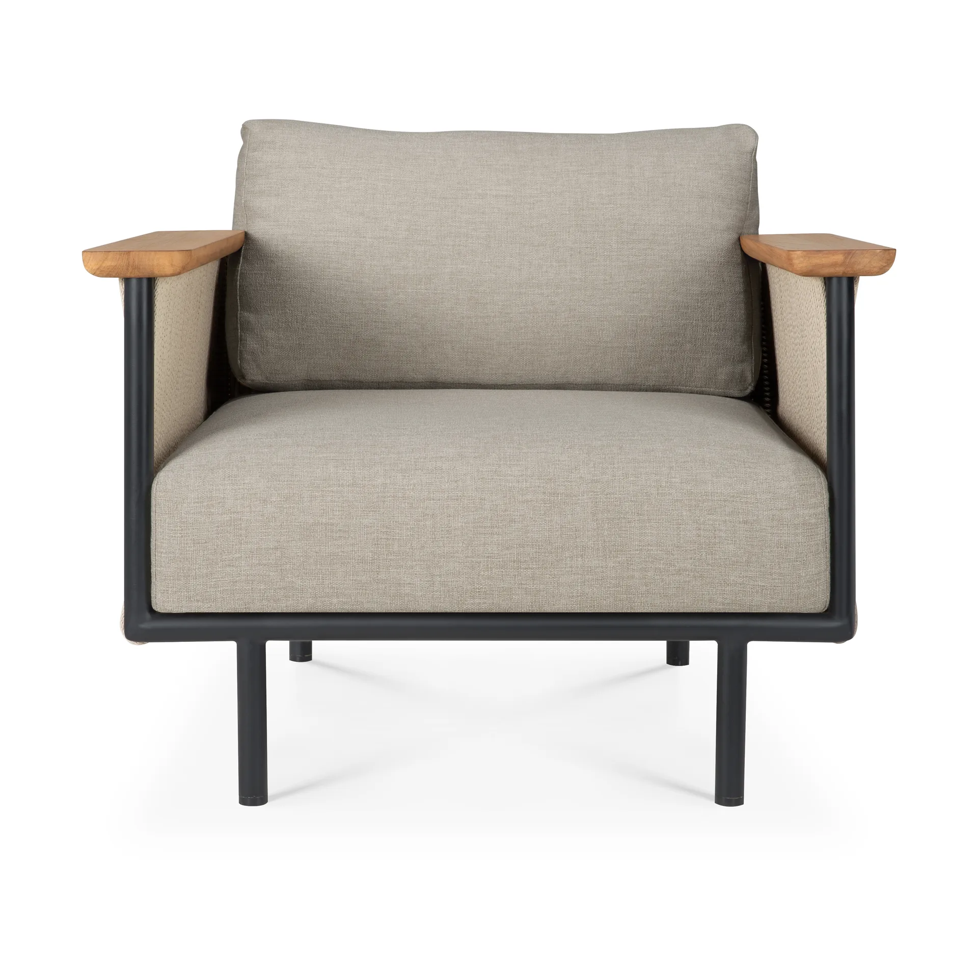 Butaca con cojín Corbey Outdoor, Aluminium black-Oyster Ethnicraft