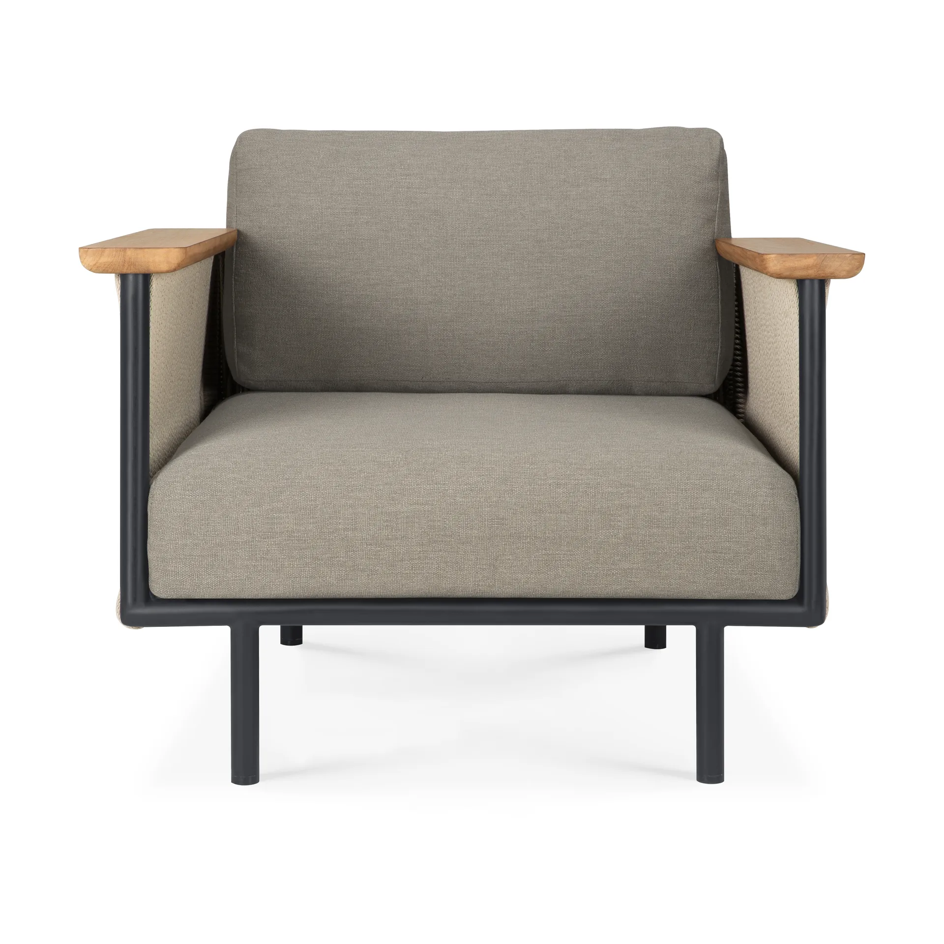 Butaca con cojín Corbey Outdoor, Aluminium black-Silt Ethnicraft