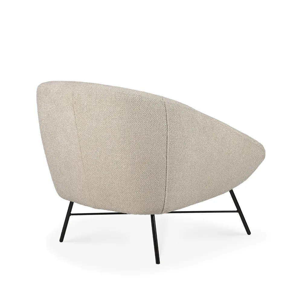 Butaca Lounge Barrow, Off white-Black metal Ethnicraft