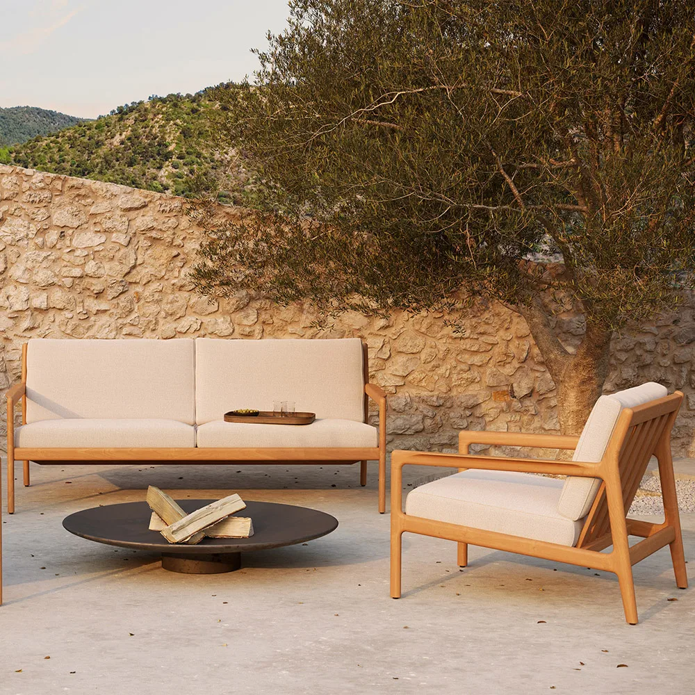 Butaca Lounge Jack outdoor teak, Offwhite Ethnicraft