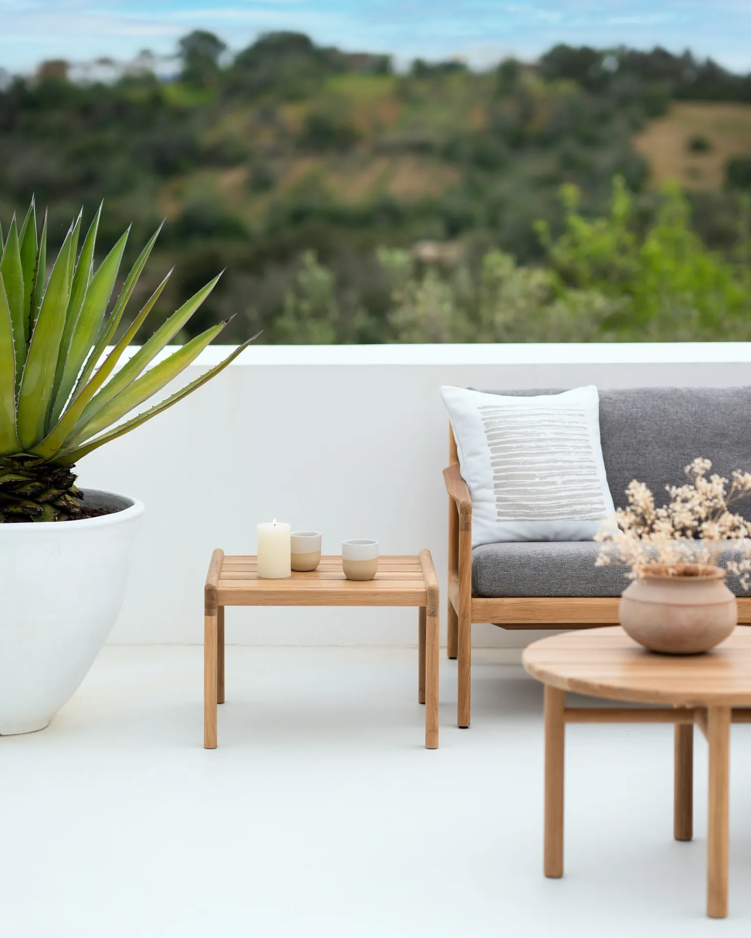 Cojín Linear square 50x50 cm, Blanco Ethnicraft