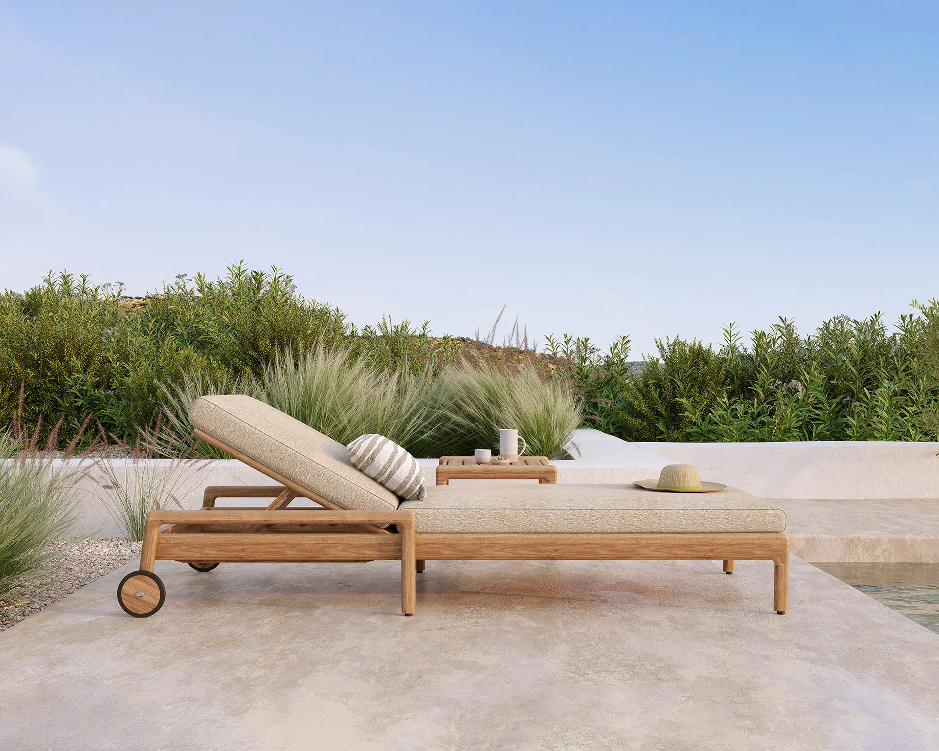 Cojín para tumbona Jack outdoor, Natural Ethnicraft