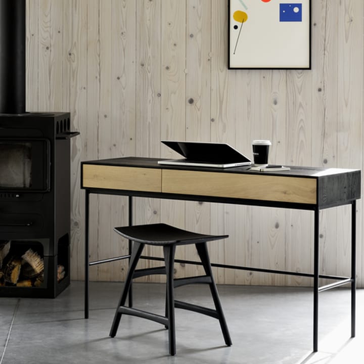 Escritorio Blackbird, Roble negro 2 cajones - estructura negra Ethnicraft