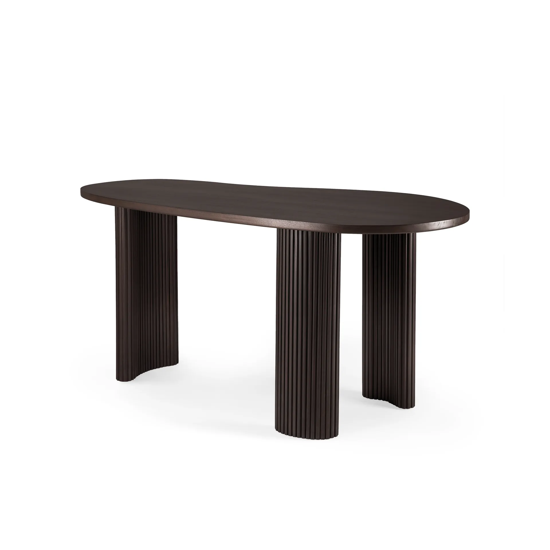 Escritorio Boomerang 160x83x76 cm, Caoba teñida en marrón oscuro Ethnicraft