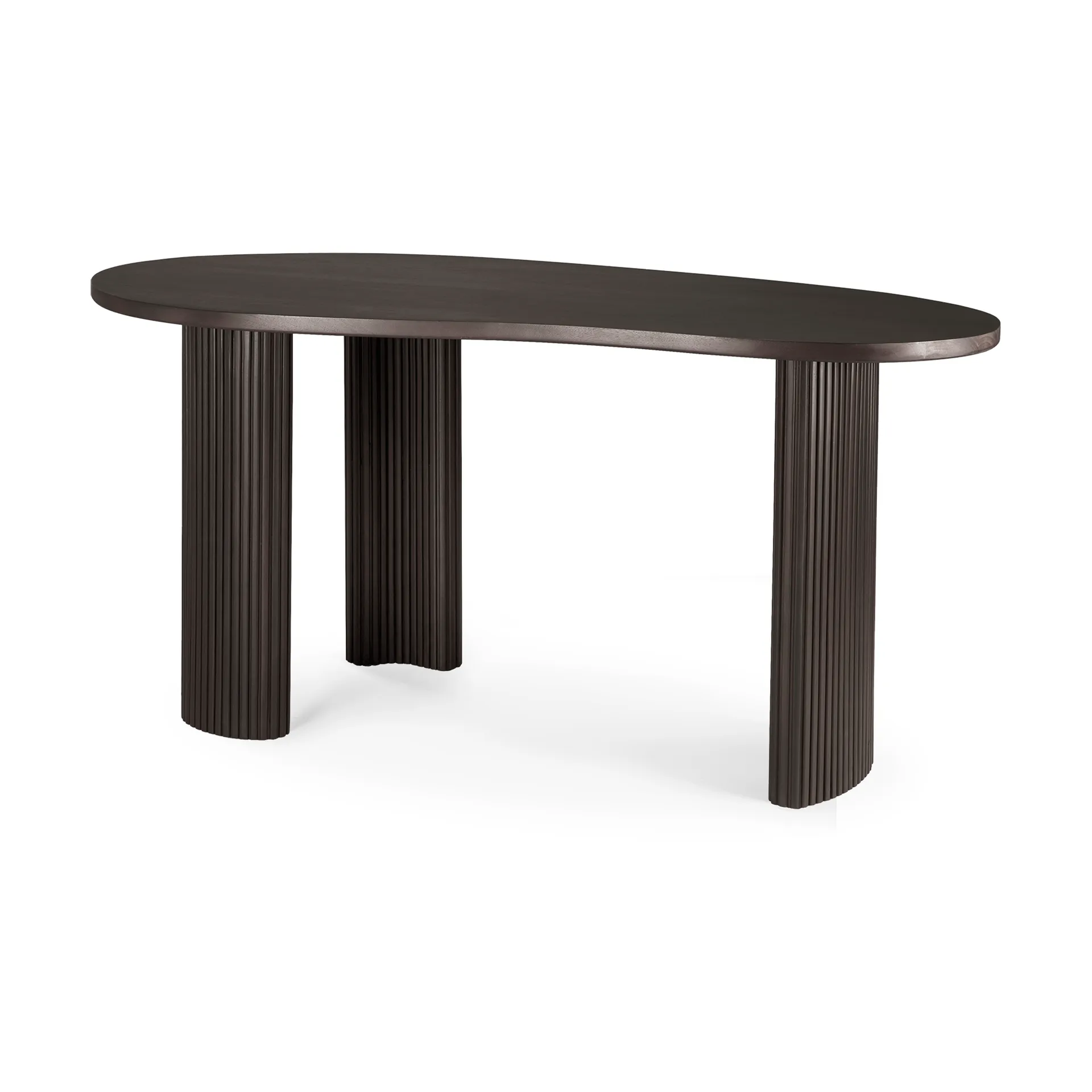 Escritorio Boomerang, Caoba teñida en marrón oscuro, 160x83x76 cm Ethnicraft