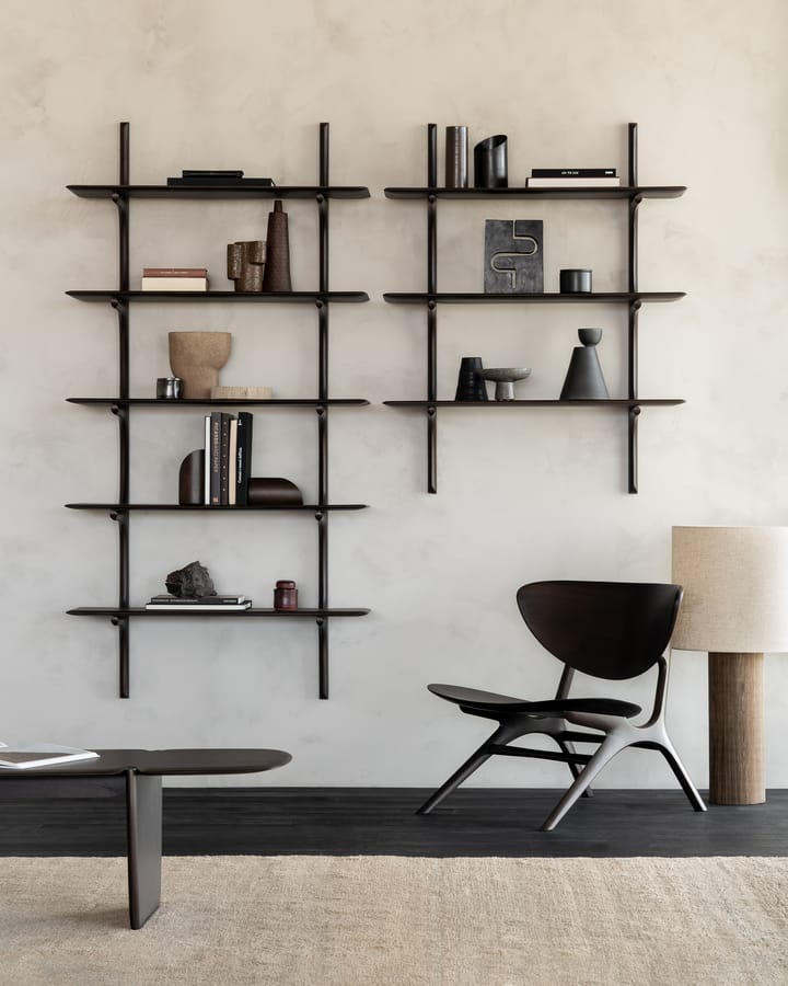 Estantería de pared PI, Lackad mahogny - 2 estantes Ethnicraft