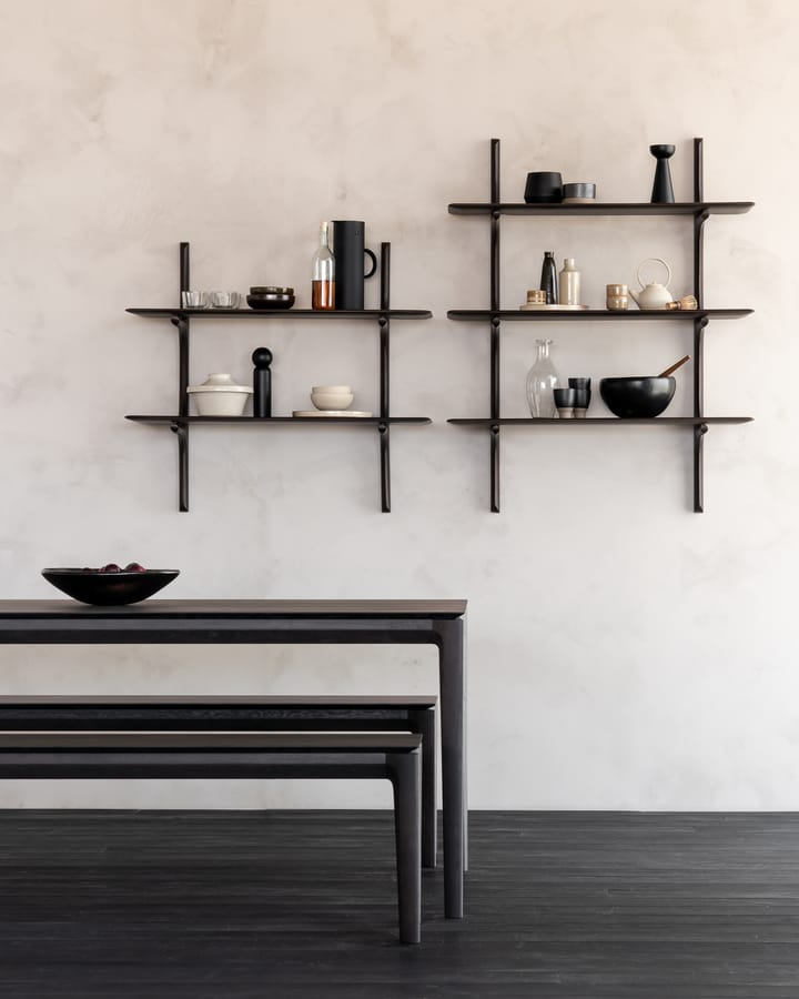 Estantería de pared PI, Lackad mahogny - 2 estantes Ethnicraft