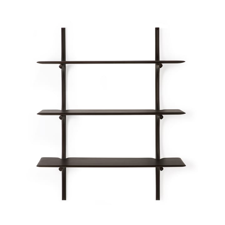 Estantería de pared PI, Lackad mahogny-3 estantes-dark brown Ethnicraft