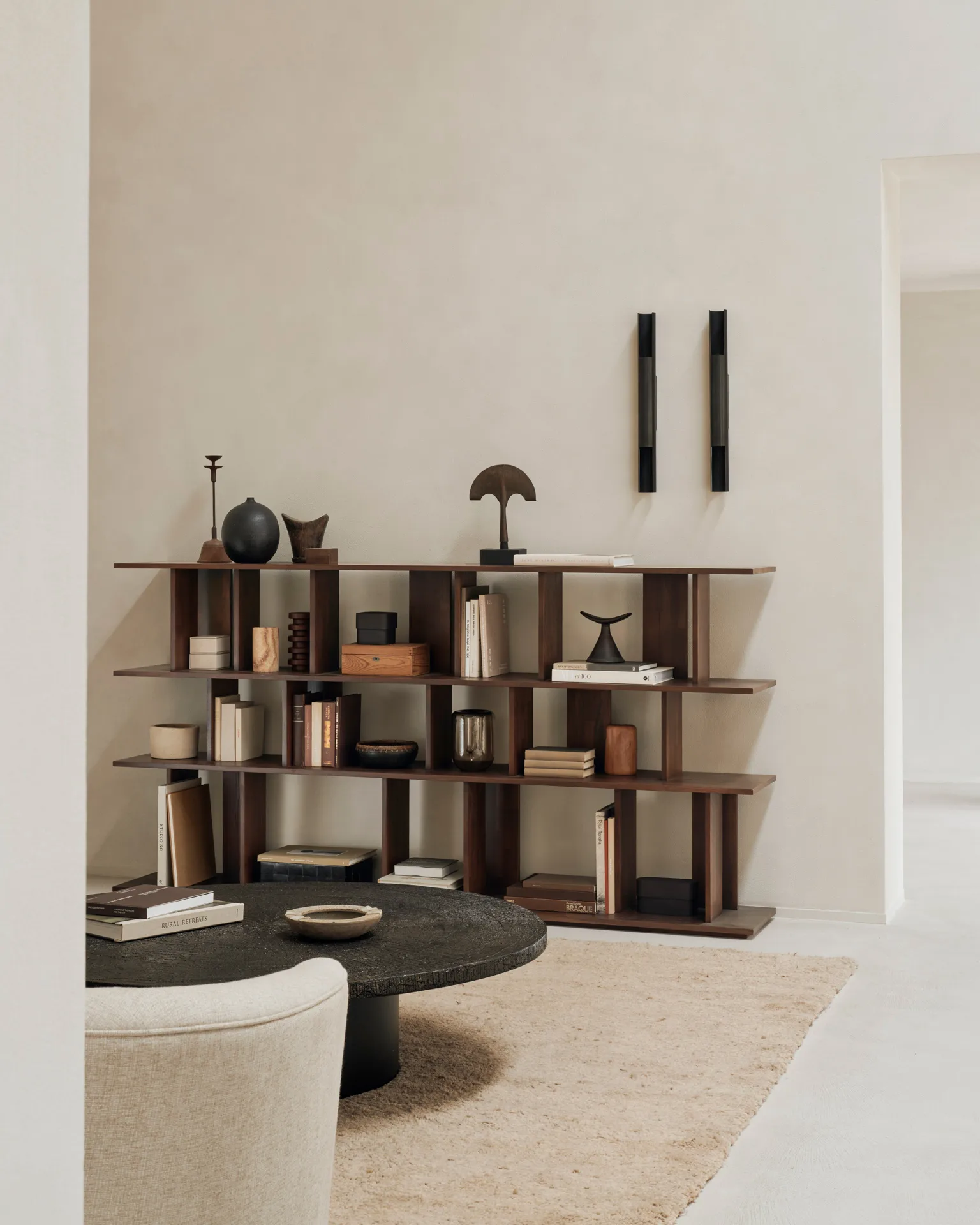 Estantería Irregular, Teca tintada oscura large Ethnicraft