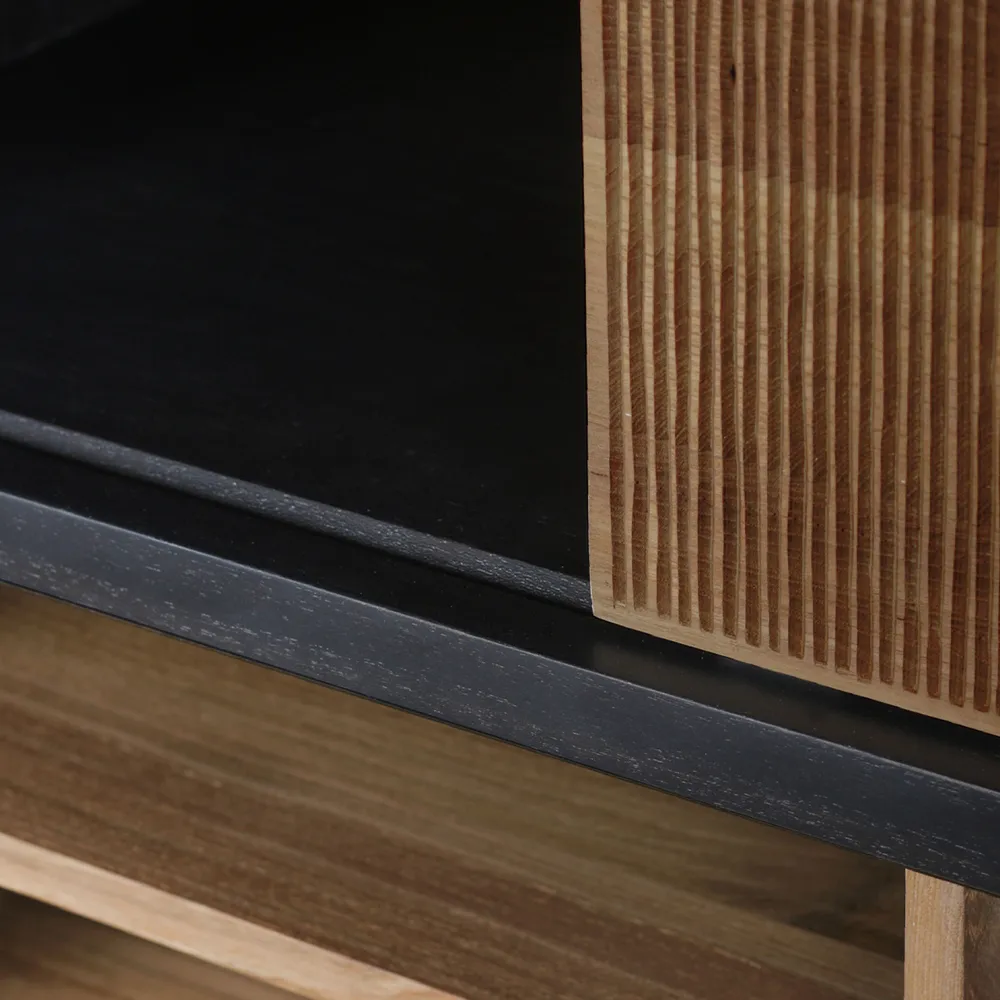 Estantería Oscar Rack, Teak-Black 5 puertas 120x40 cm Ethnicraft