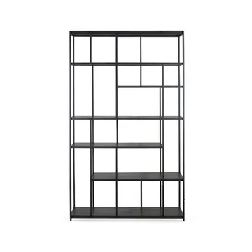 Estantería Studio Rack 205x120 cm - Negro de teca sin puertas - Ethnicraft