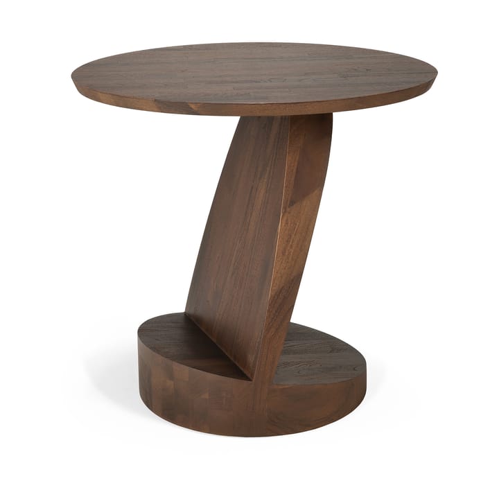 Mesa auxiliar Oblic Ø52 cm, teca tintada en marrón Ethnicraft