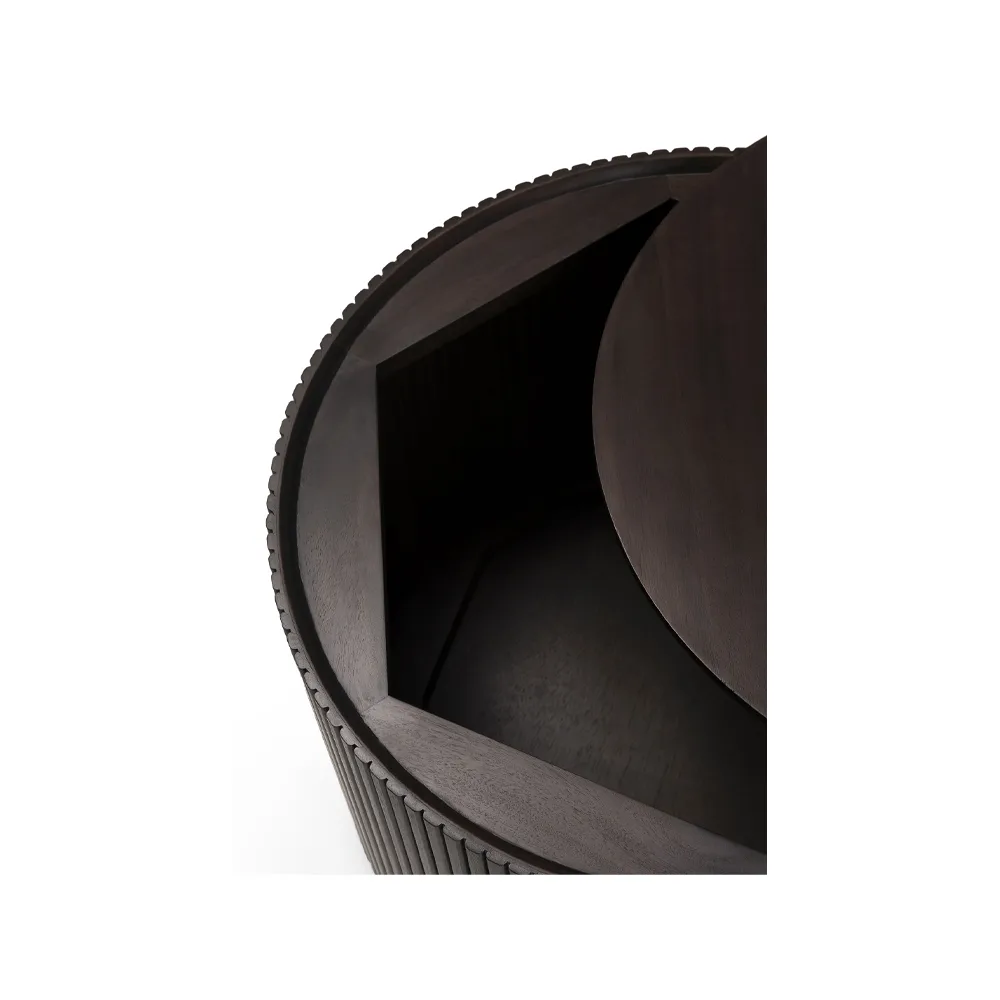 Mesa auxiliar Roller Max, Mahogny dark brown round Ethnicraft