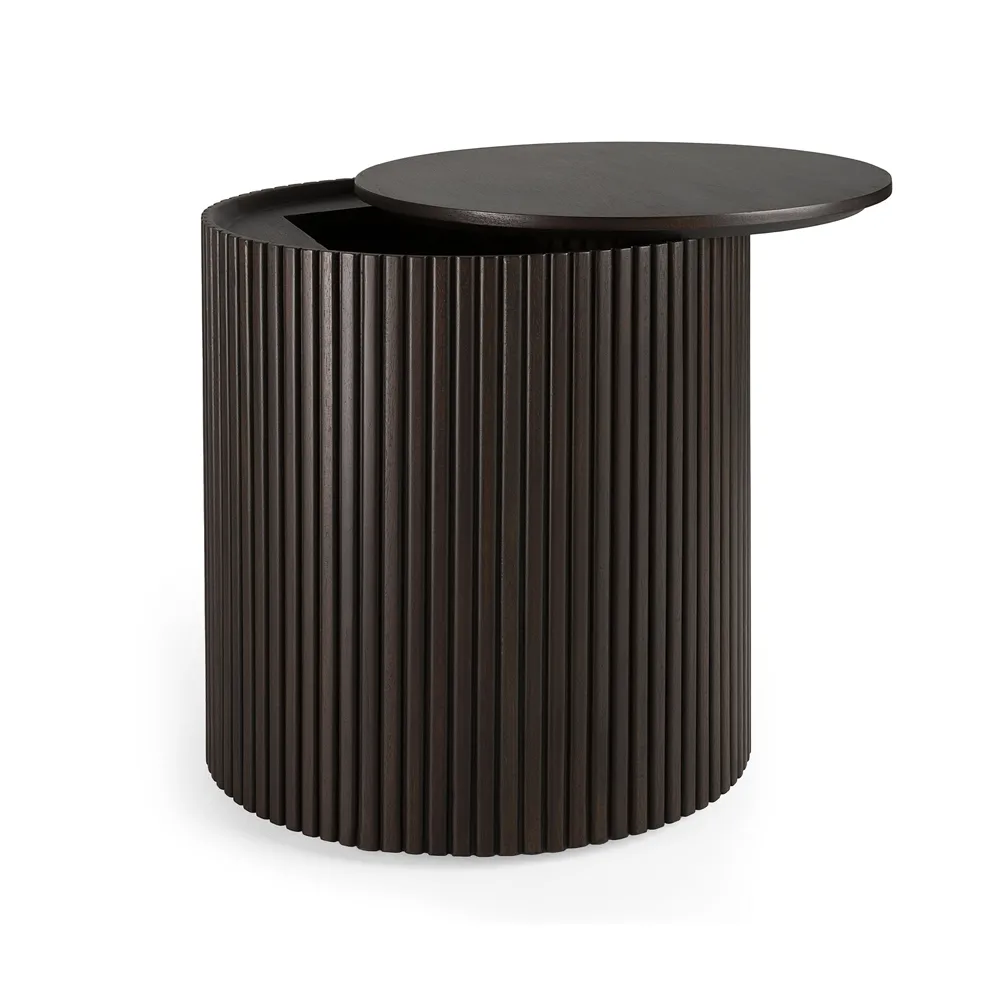 Mesa auxiliar Roller Max, Mahogny dark brown round Ethnicraft