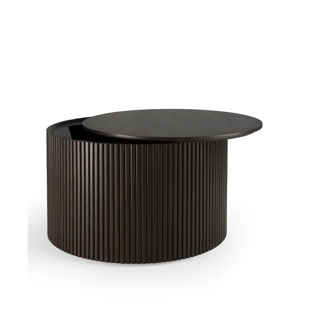 Mesa auxiliar Roller Max redonda, Mahogny dark brown 60 cm Ethnicraft