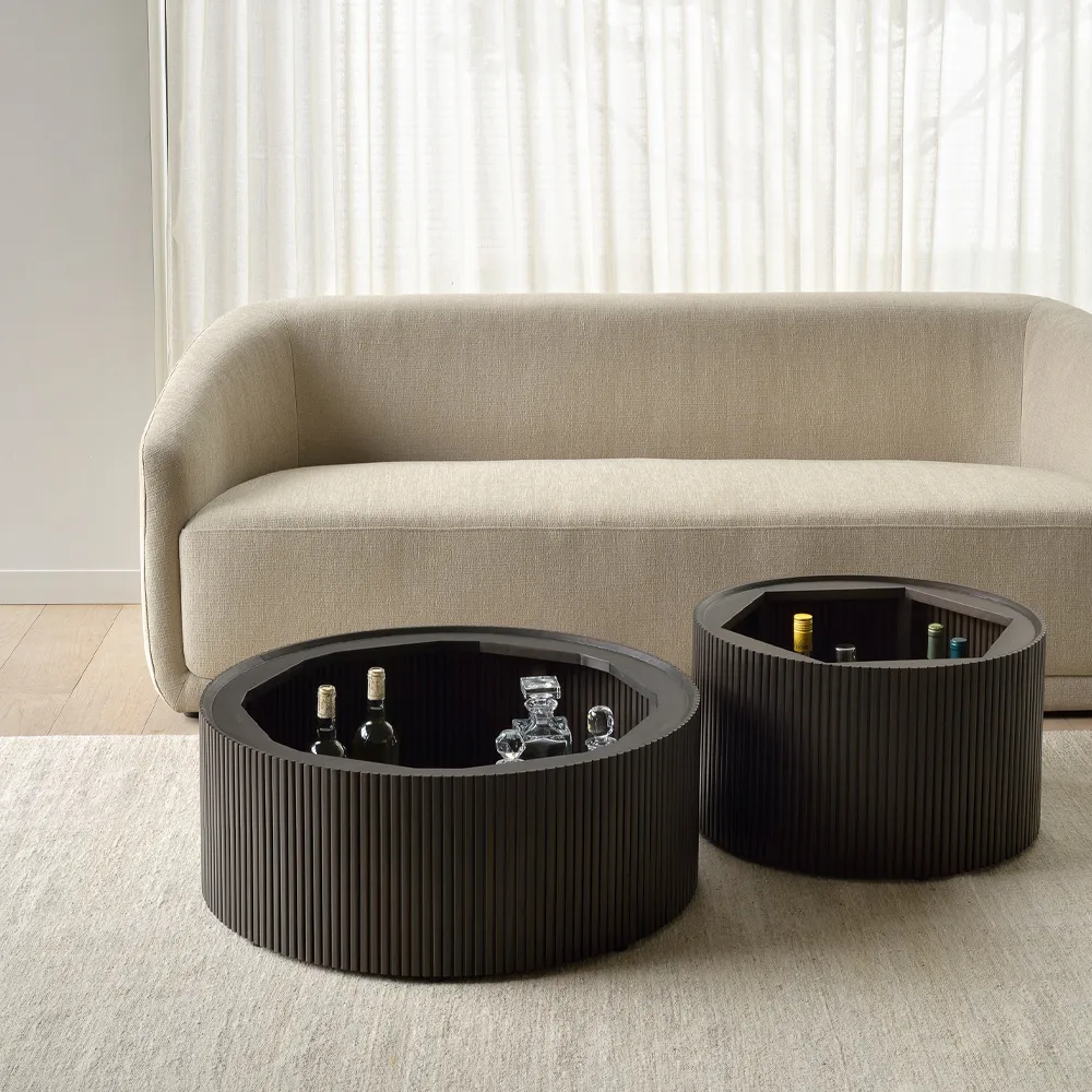 Mesa auxiliar Roller Max redonda, Mahogny dark brown 80 cm Ethnicraft