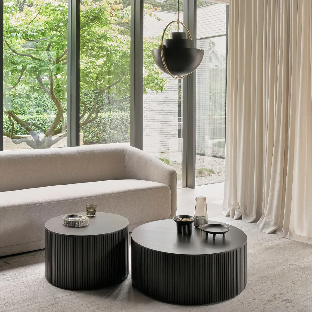 Mesa auxiliar Roller Max redonda, Mahogny dark brown 80 cm Ethnicraft