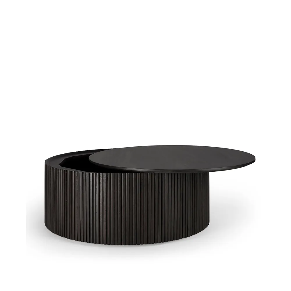 Mesa auxiliar Roller Max redonda, Mahogny dark brown 80 cm Ethnicraft