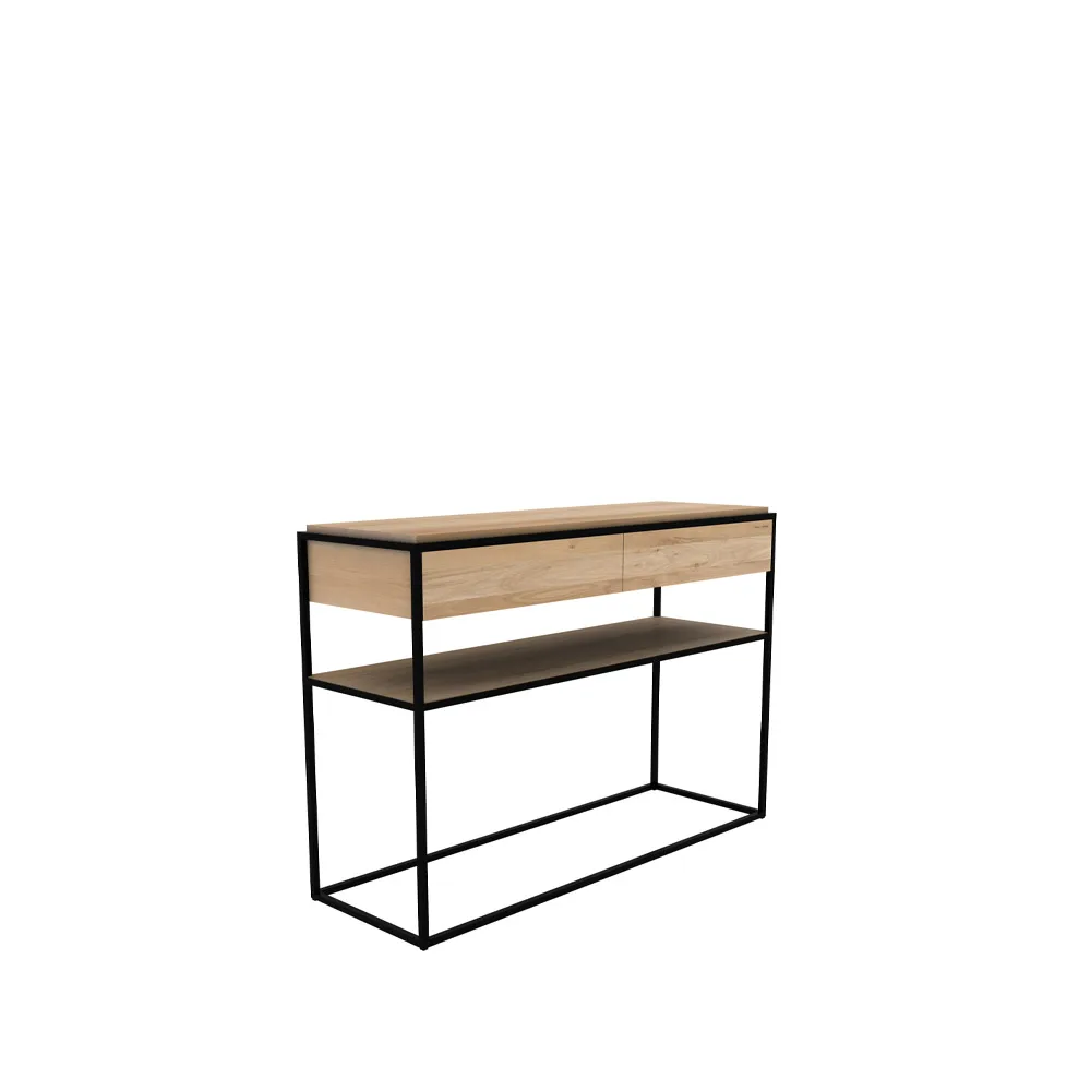 Mesa consola Monolit 122x40 cm, Oak-Black Ethnicraft