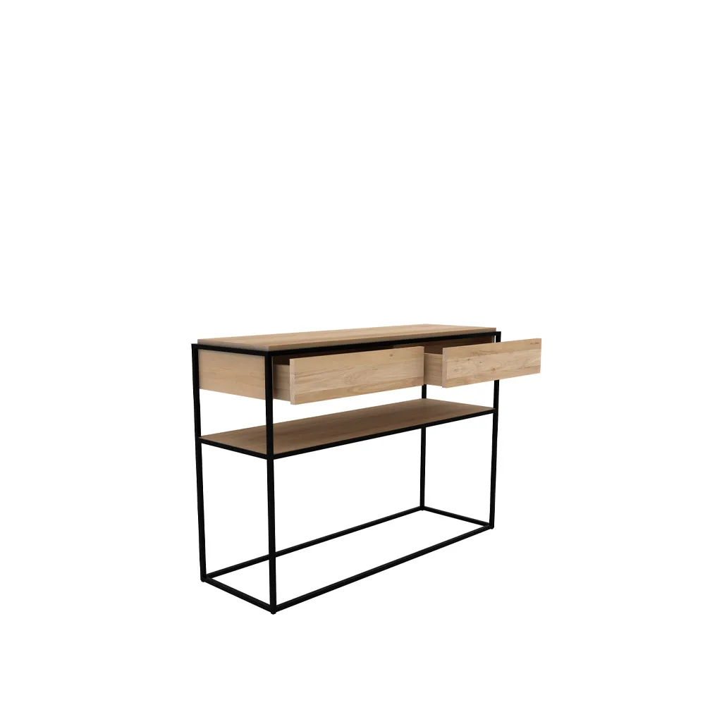 Mesa consola Monolit 122x40 cm, Oak-Black Ethnicraft