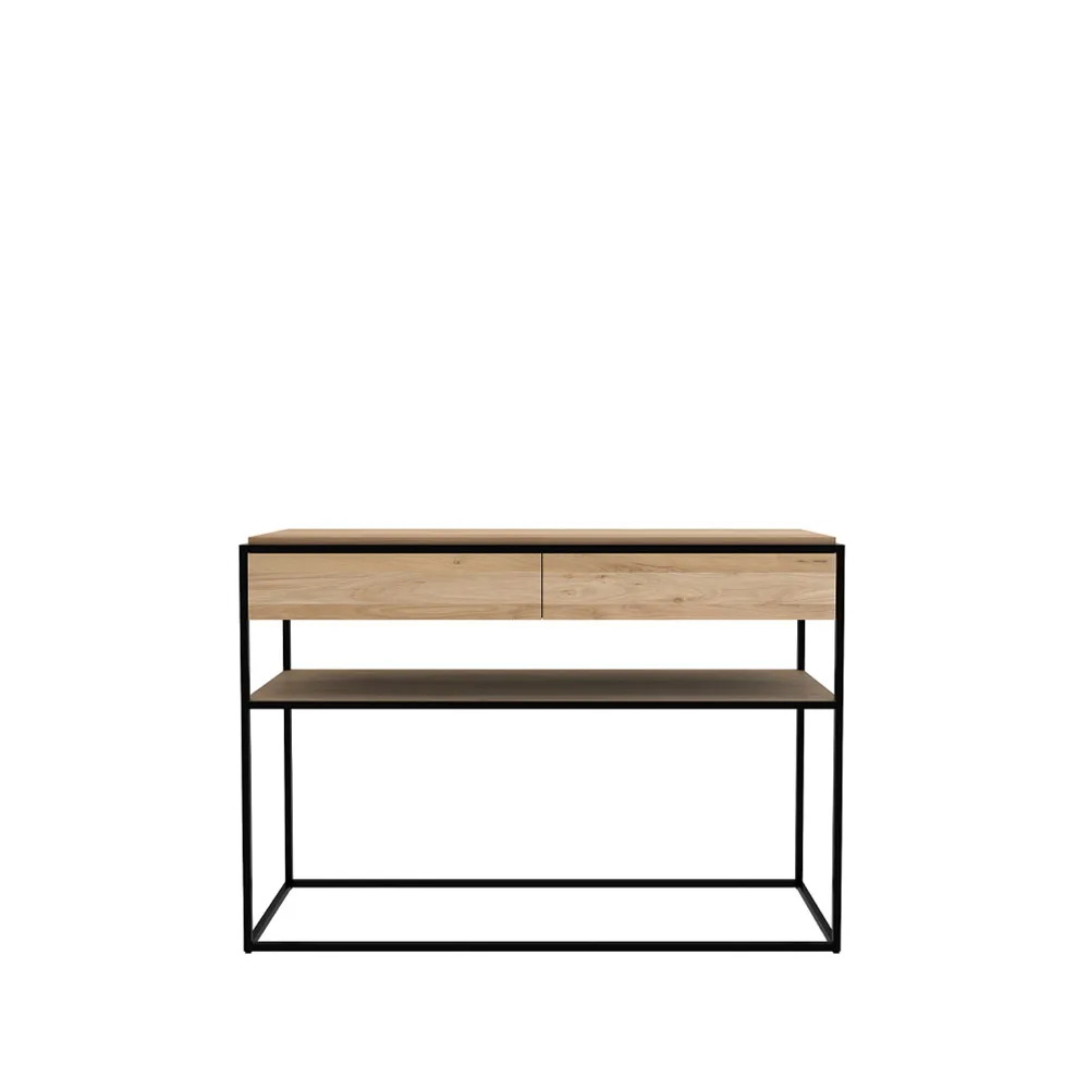 Mesa consola Monolit 122x40 cm, Oak-Black Ethnicraft