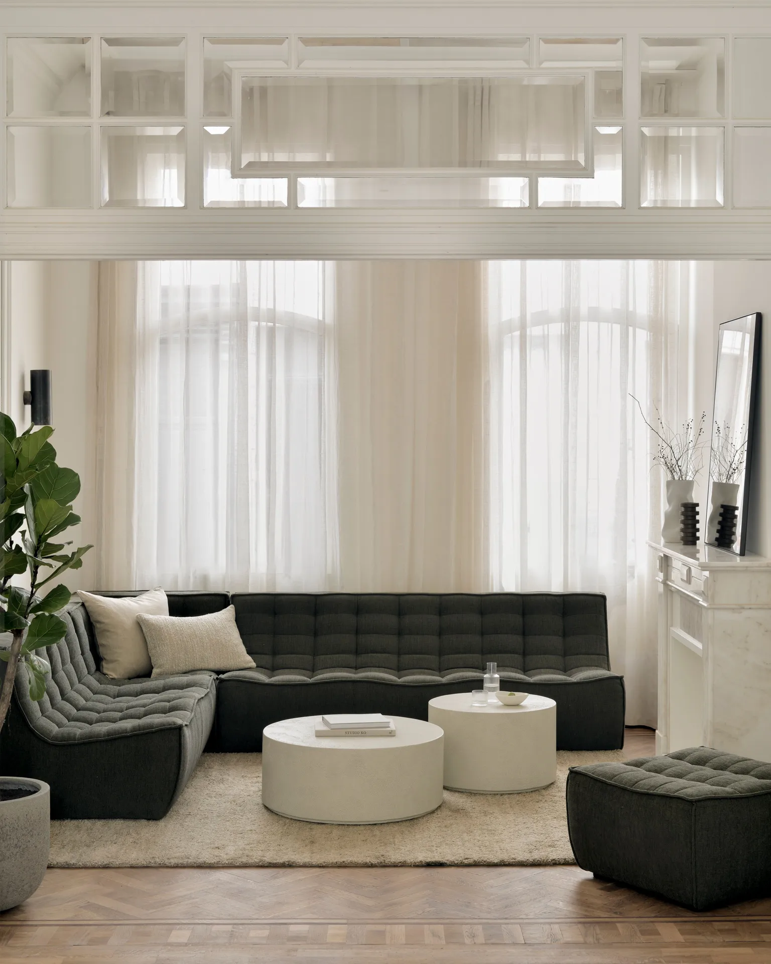 Mesa de centro Elements, Off white, Ø80 cm Ethnicraft