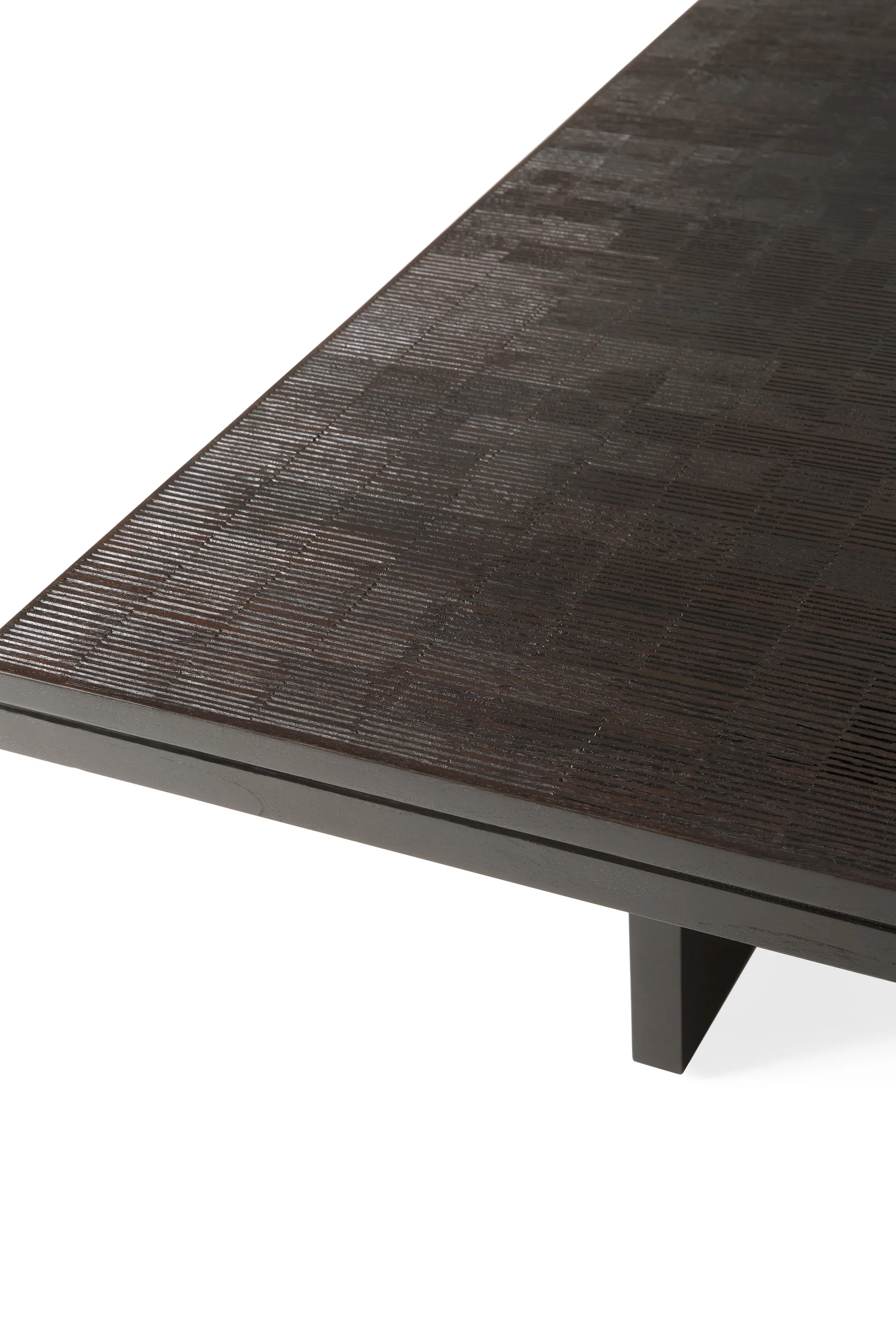 Mesa de centro Grooves, Off black teak, 135x65 cm Ethnicraft