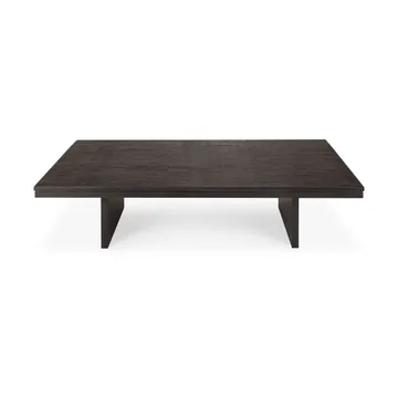 Mesa de centro Grooves - Off black teak, 140×110 cm - Ethnicraft