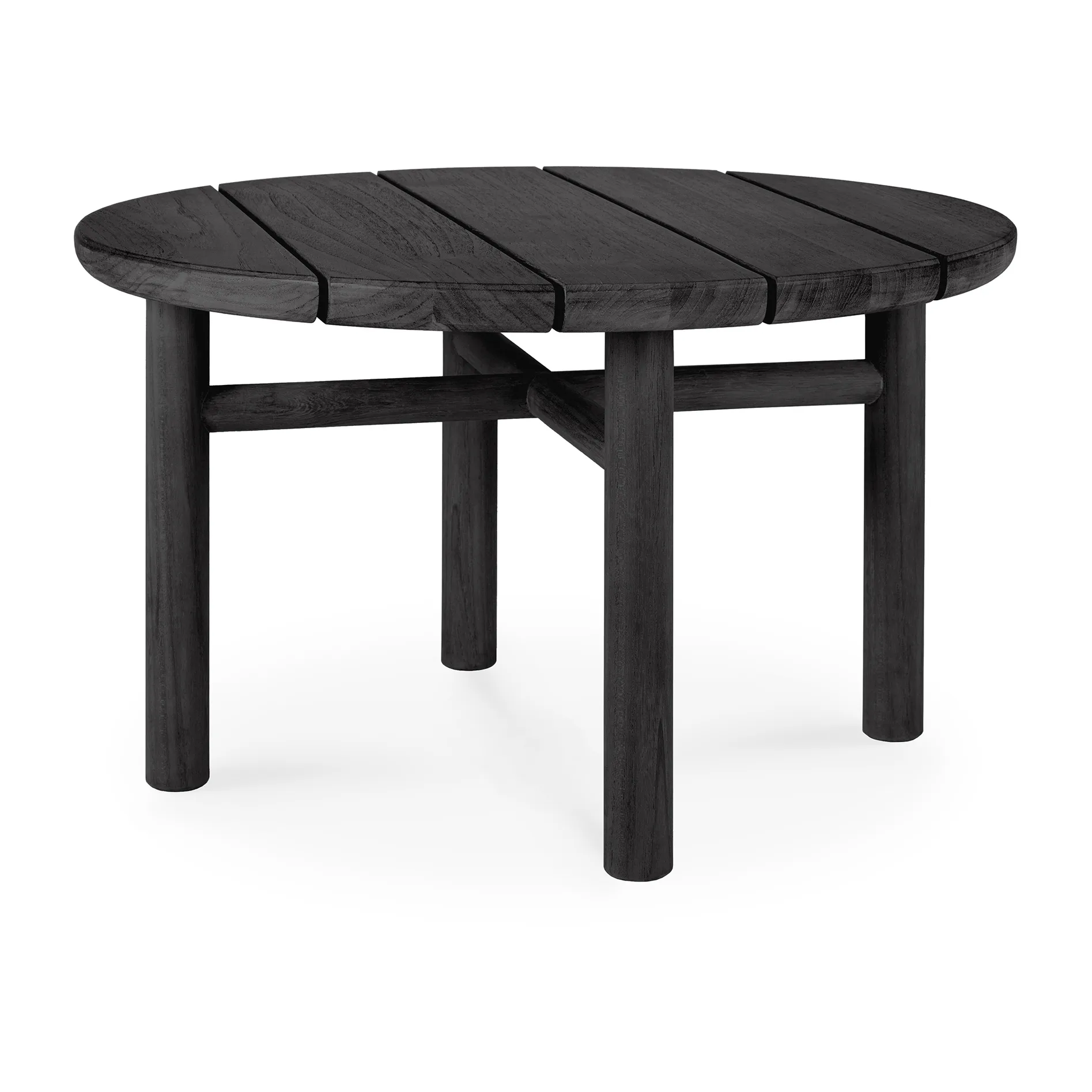Mesa de centro Quatro outdoor teca lacado negro, Ø59 cm Ethnicraft