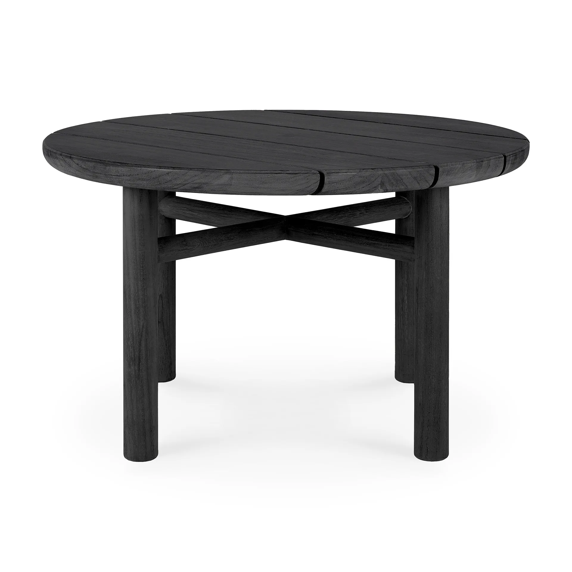 Mesa de centro Quatro outdoor teca lacado negro, Ø59 cm Ethnicraft