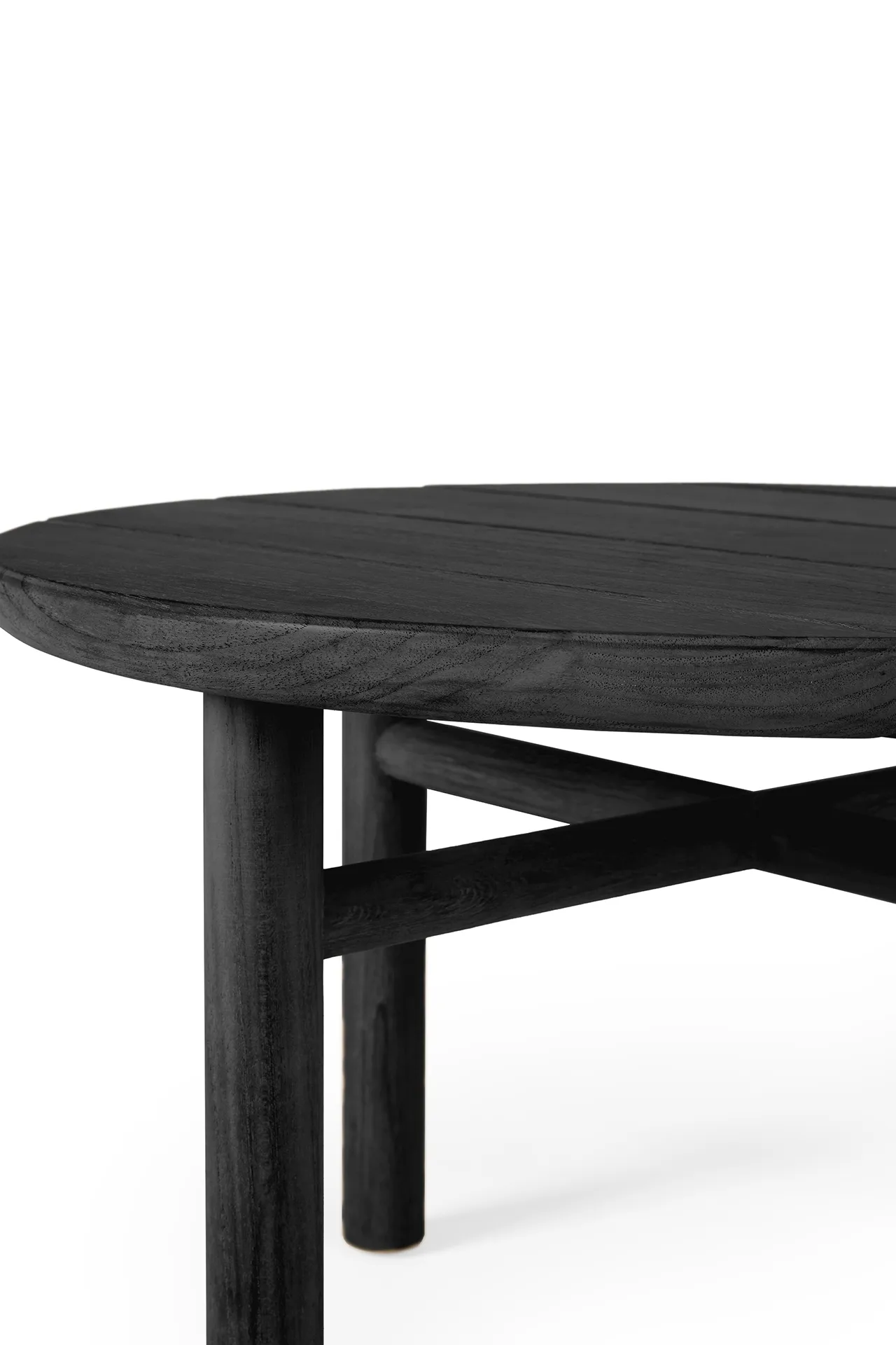 Mesa de centro Quatro outdoor teca lacado negro, Ø95 cm Ethnicraft