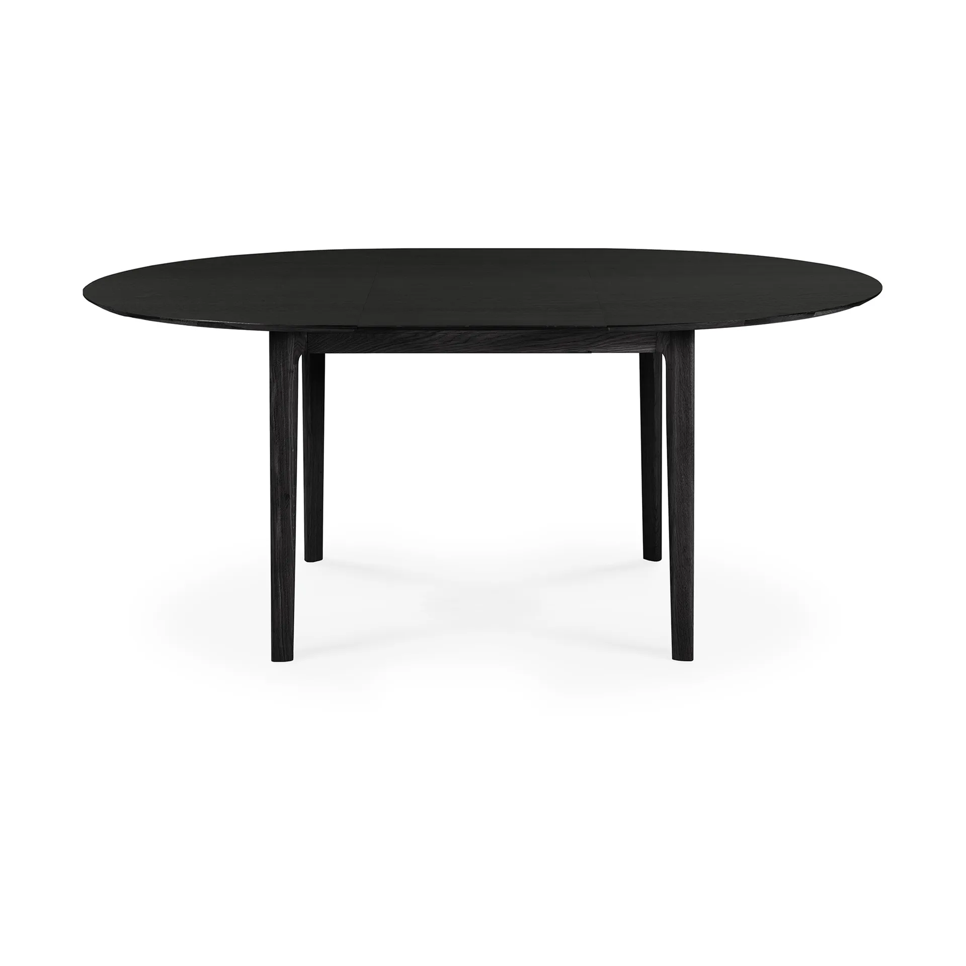 Mesa de comedor Bok ovalada 129/179x100x76 cm, Roble teñido negro Ethnicraft